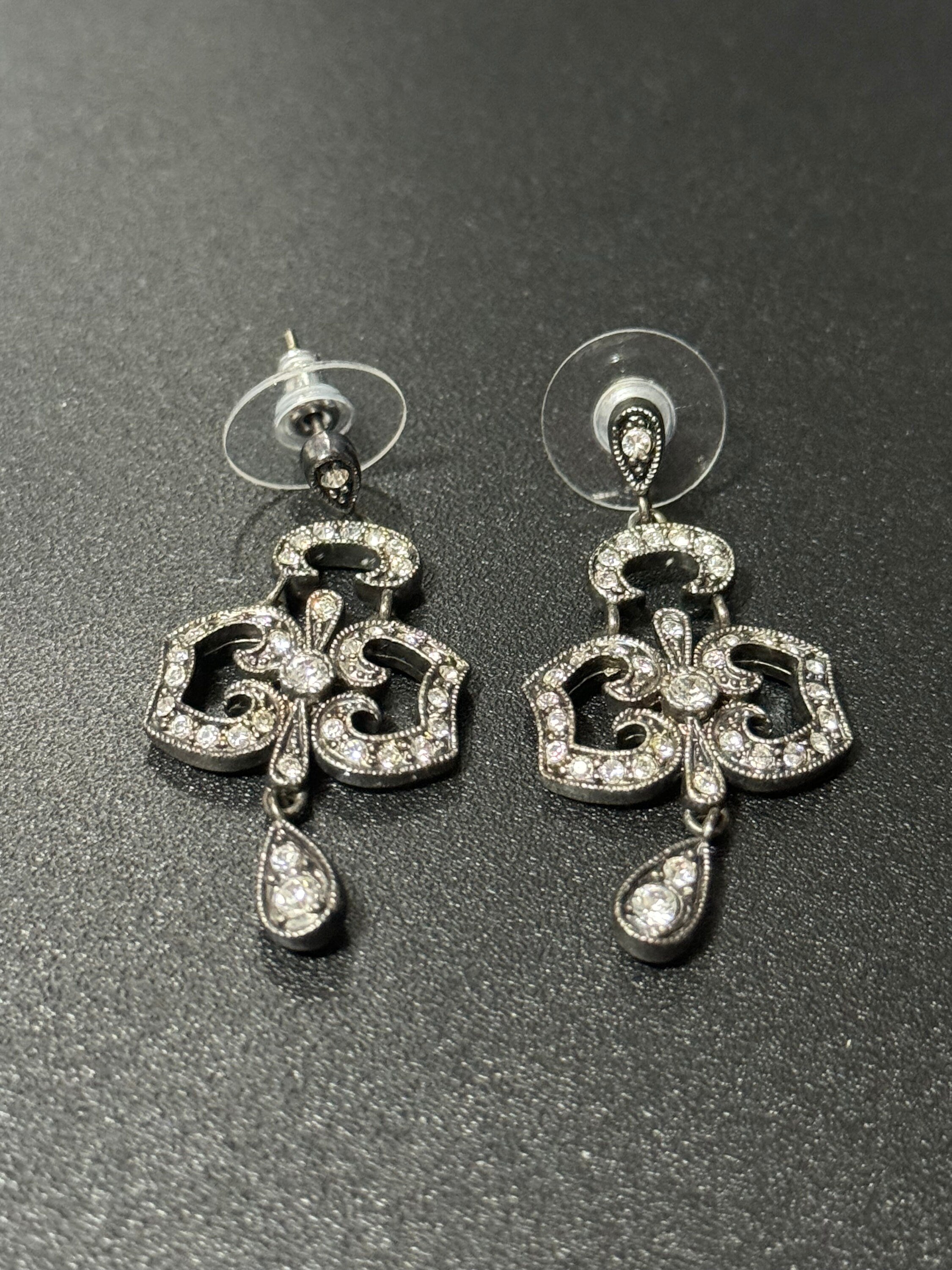 Vintage JBK Camrose & Kross Rhinestone Drop Earrings