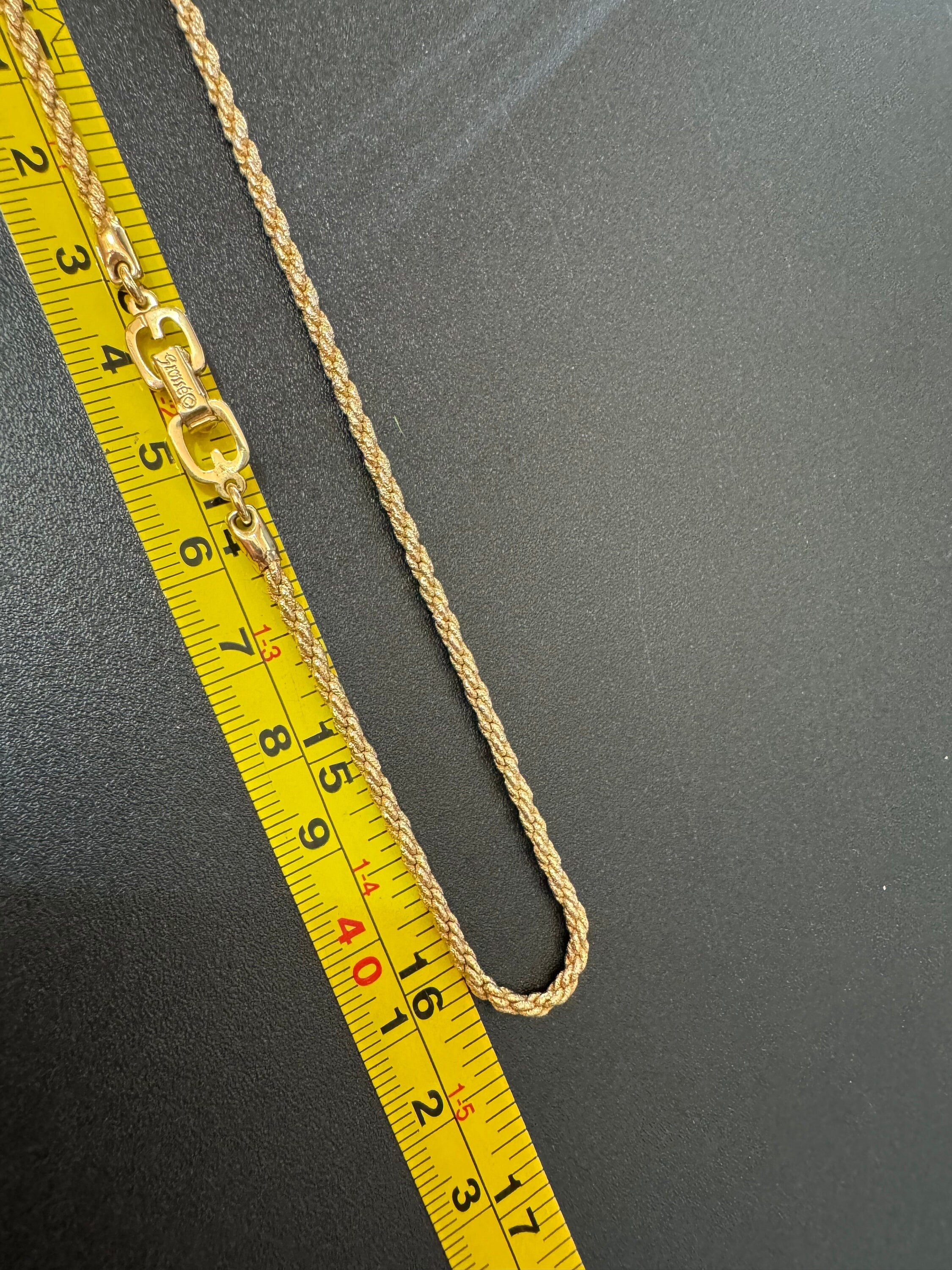 signed GROSSE 1973 Germany vintage gold plated chunky pendant on a rope chain necklace designer