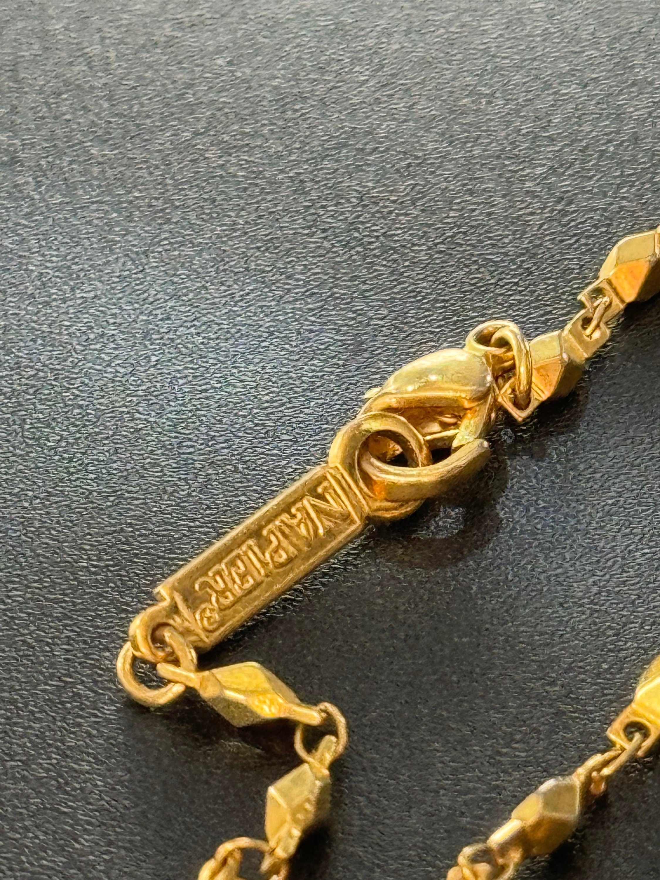 Signed Napier 60cm Vintage gold fancy link chain necklace
