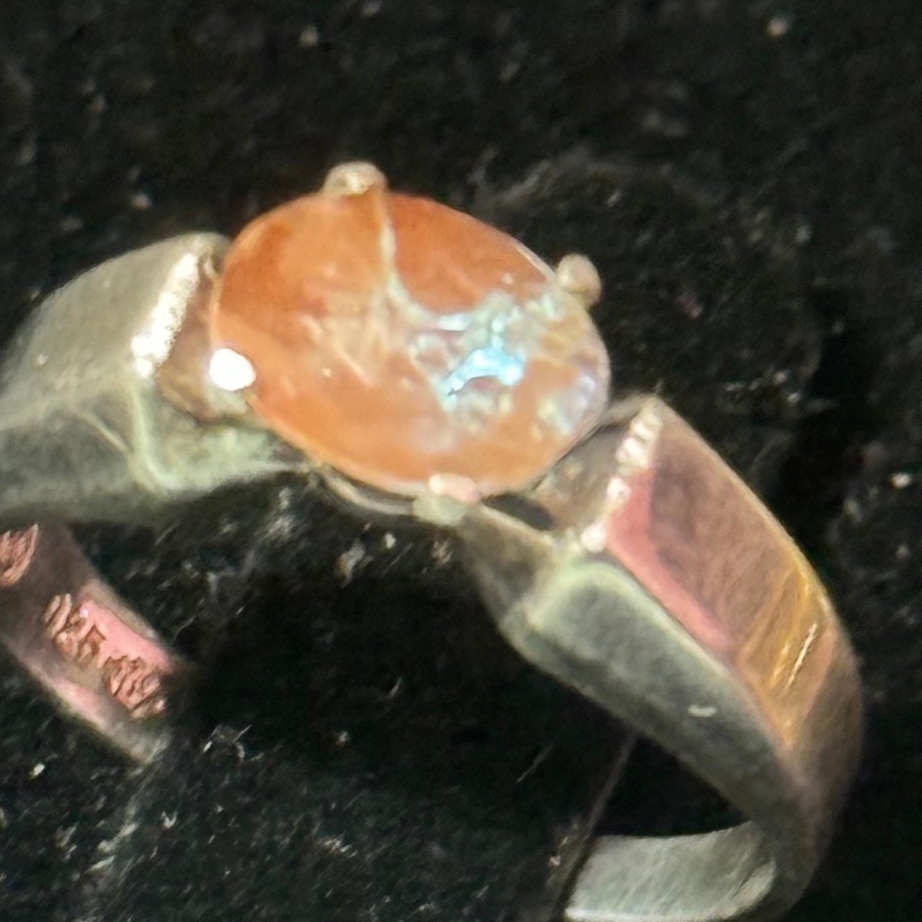 7mm gemstone saphiret ring gemstone 925 sterling silver Uk Size M N