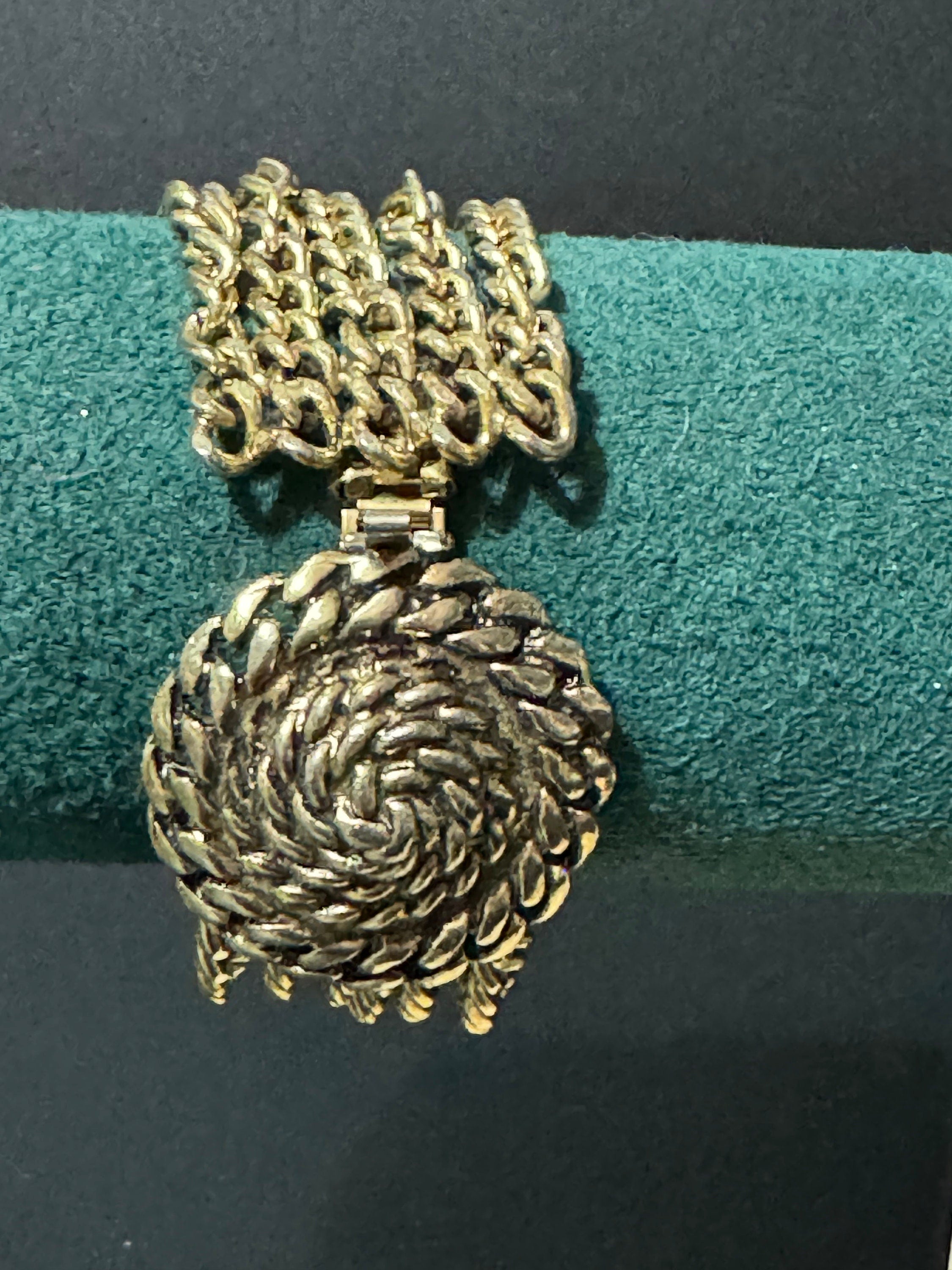 vintage gold Tone Etruscan style Multistrand bracelet woven cable chain bracelet