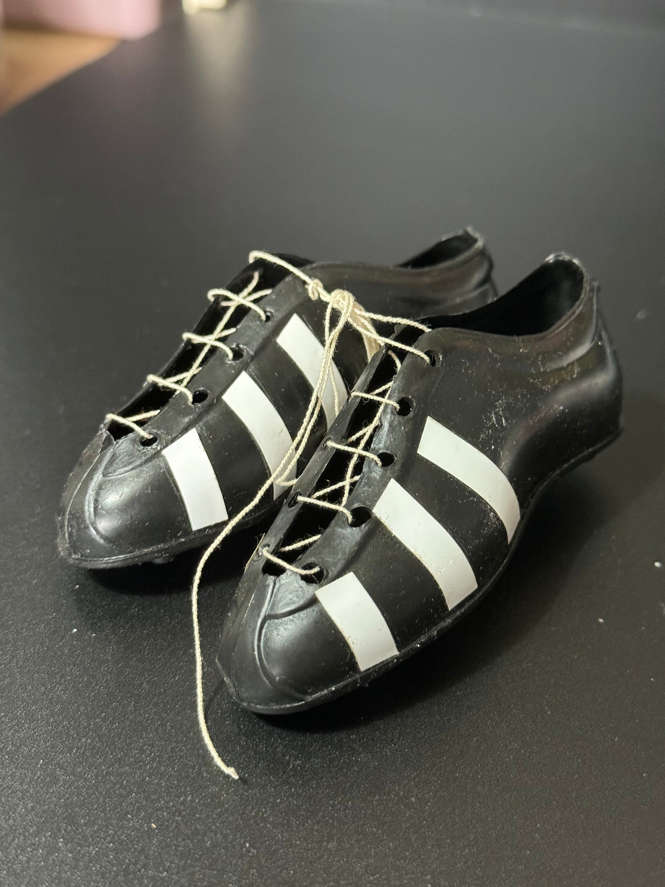 One pair large Vintage football Boots cake toppers retro boys dads men’s football birthday decorations
