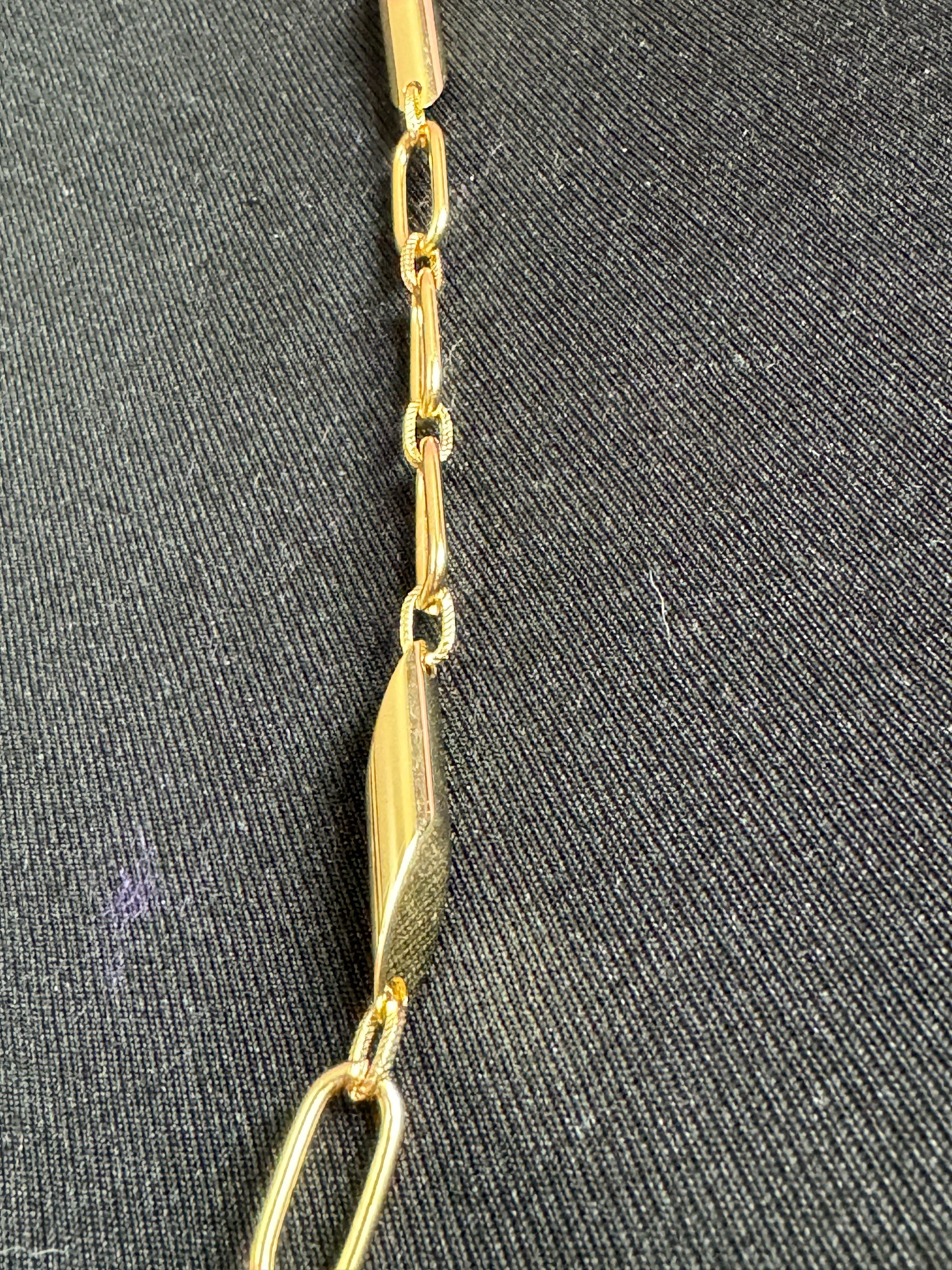23” 76cm long 1980s gold tone fancy link station necklace for layering