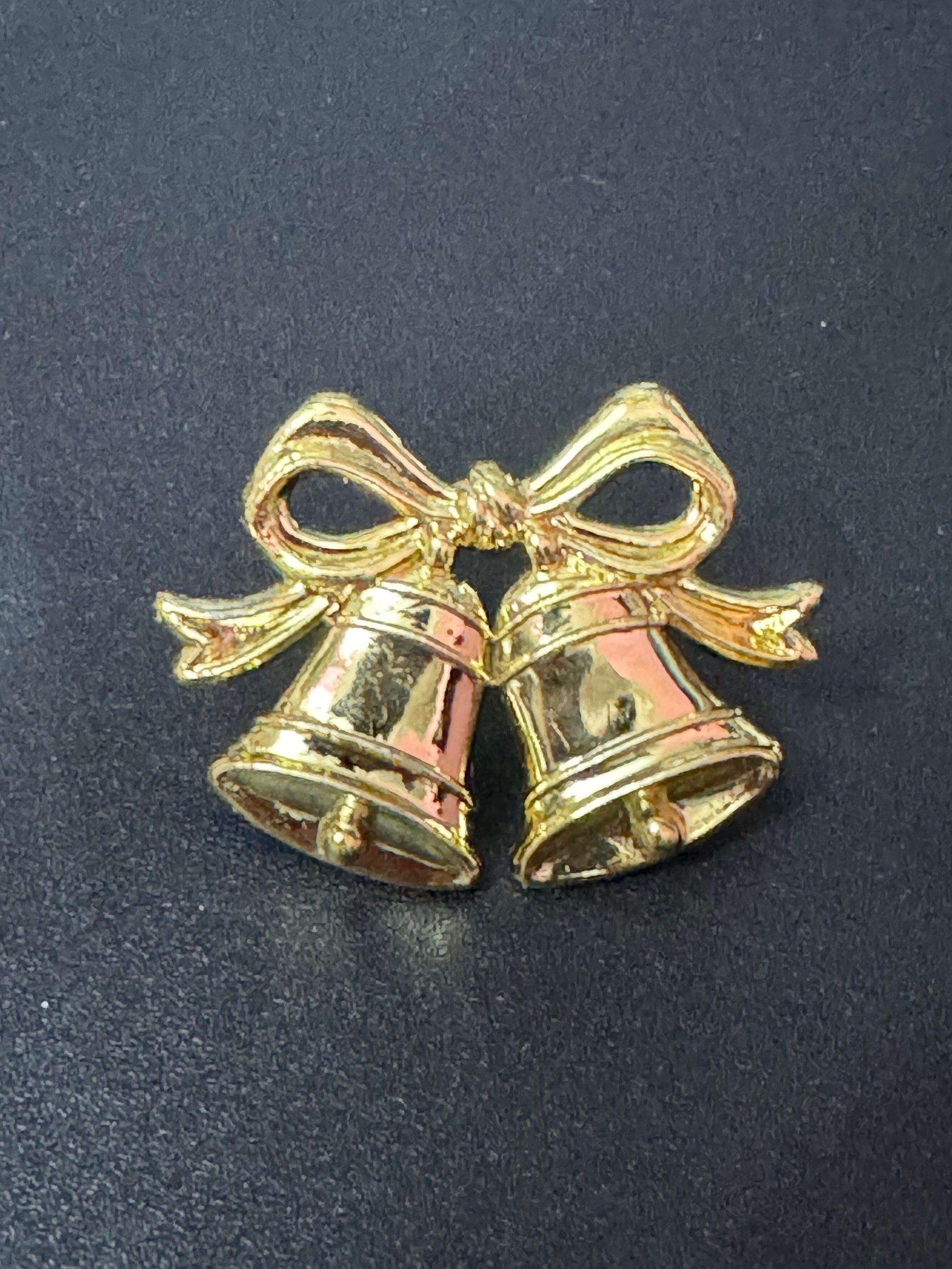 Vintage traditional gold plastic Wedding Bells Christmas bell Cake topper decorations