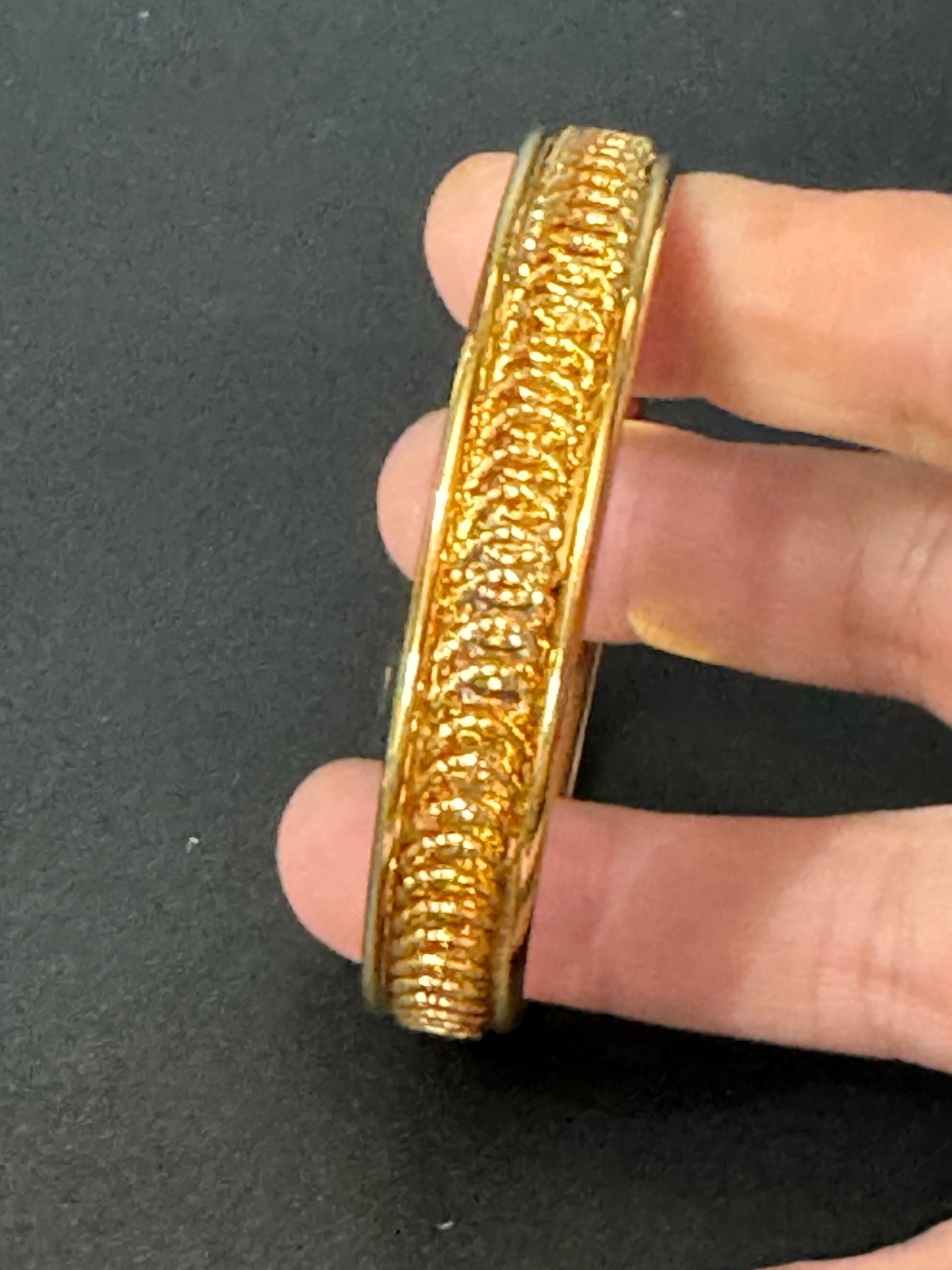 Vintage Italian MILOR Bronze gold plated  high end bangle 12mm wide