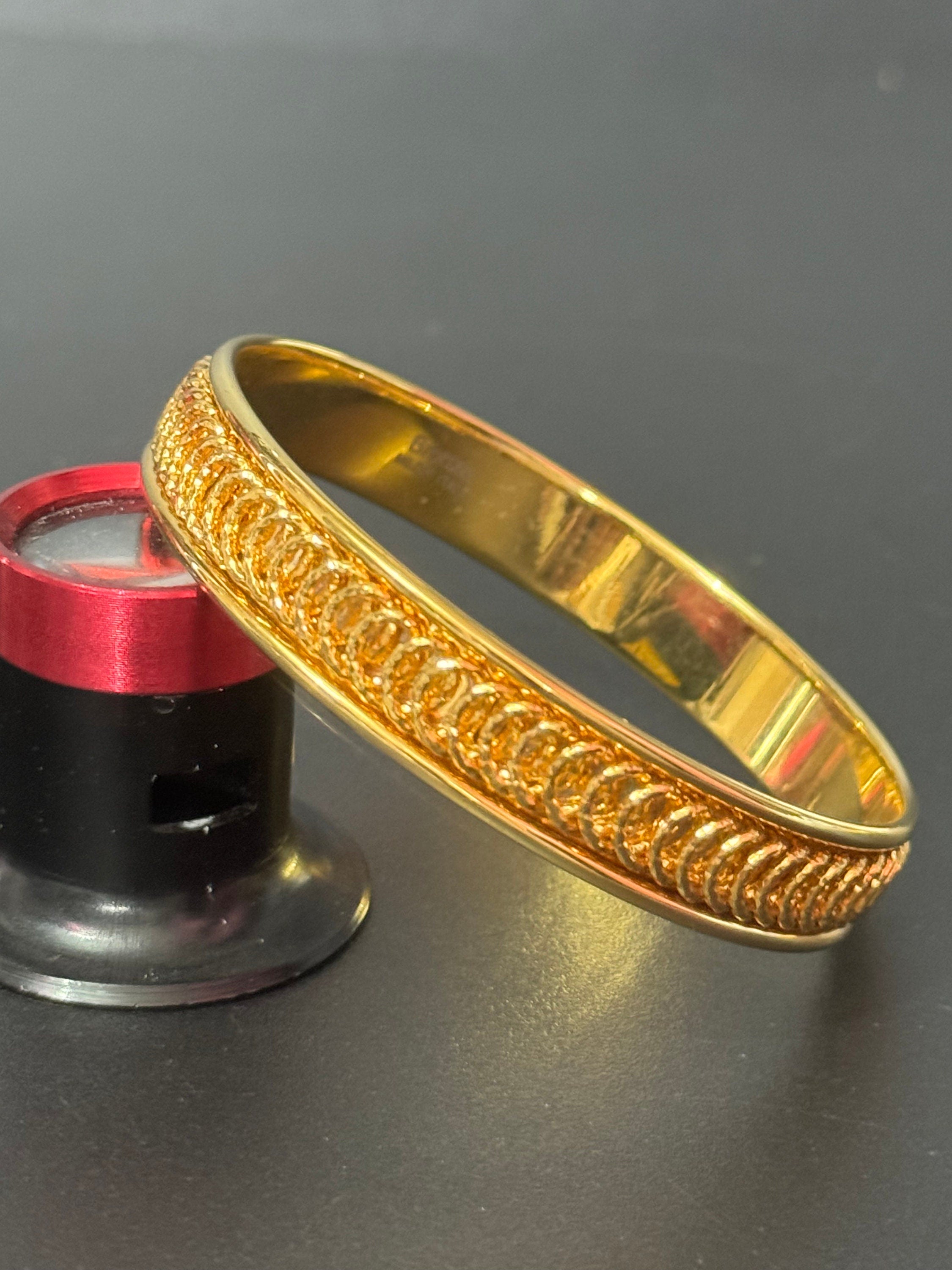 Vintage Italian MILOR Bronze gold plated  high end bangle 12mm wide