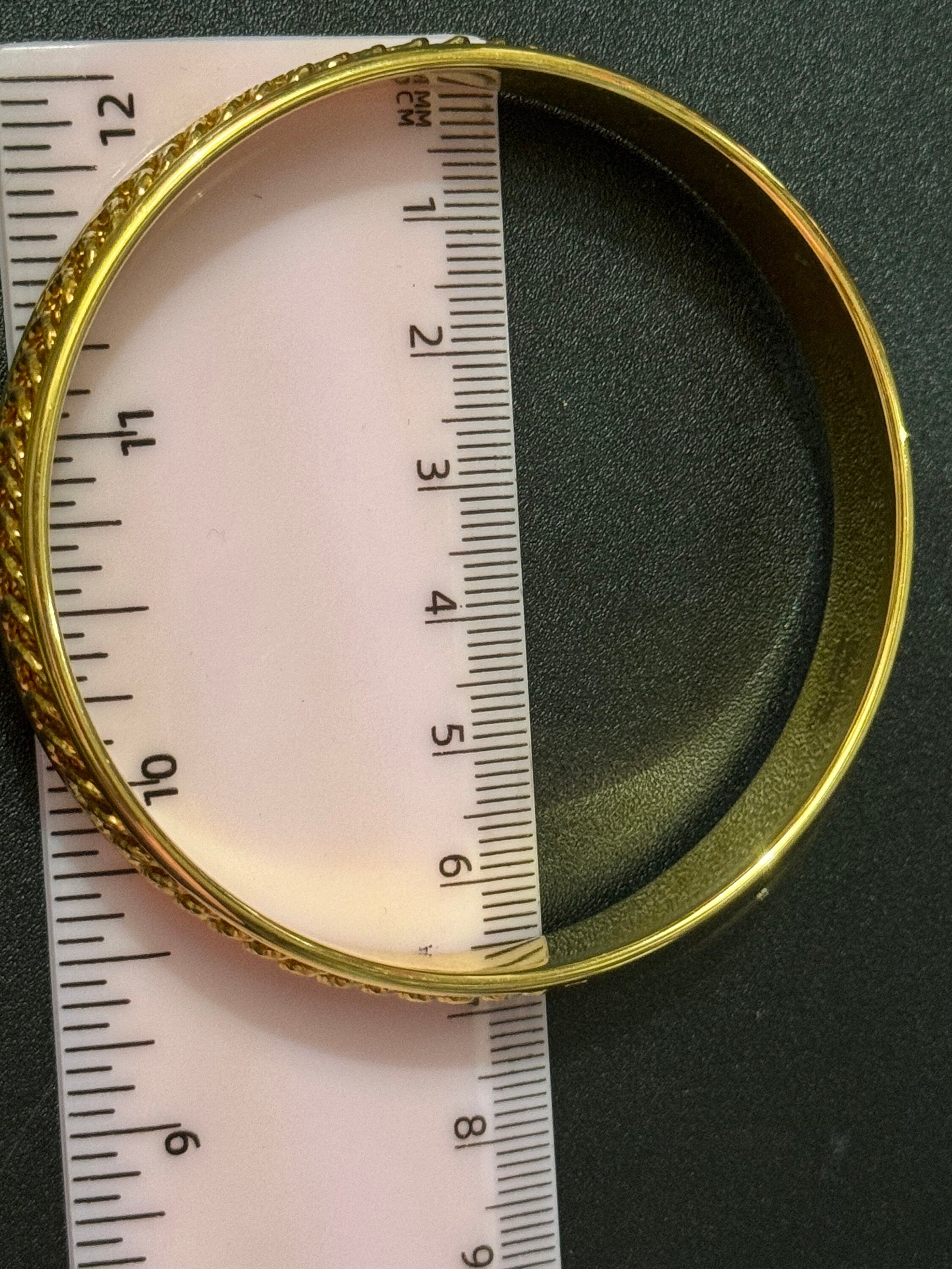 Vintage Italian MILOR Bronze gold plated  high end bangle 12mm wide