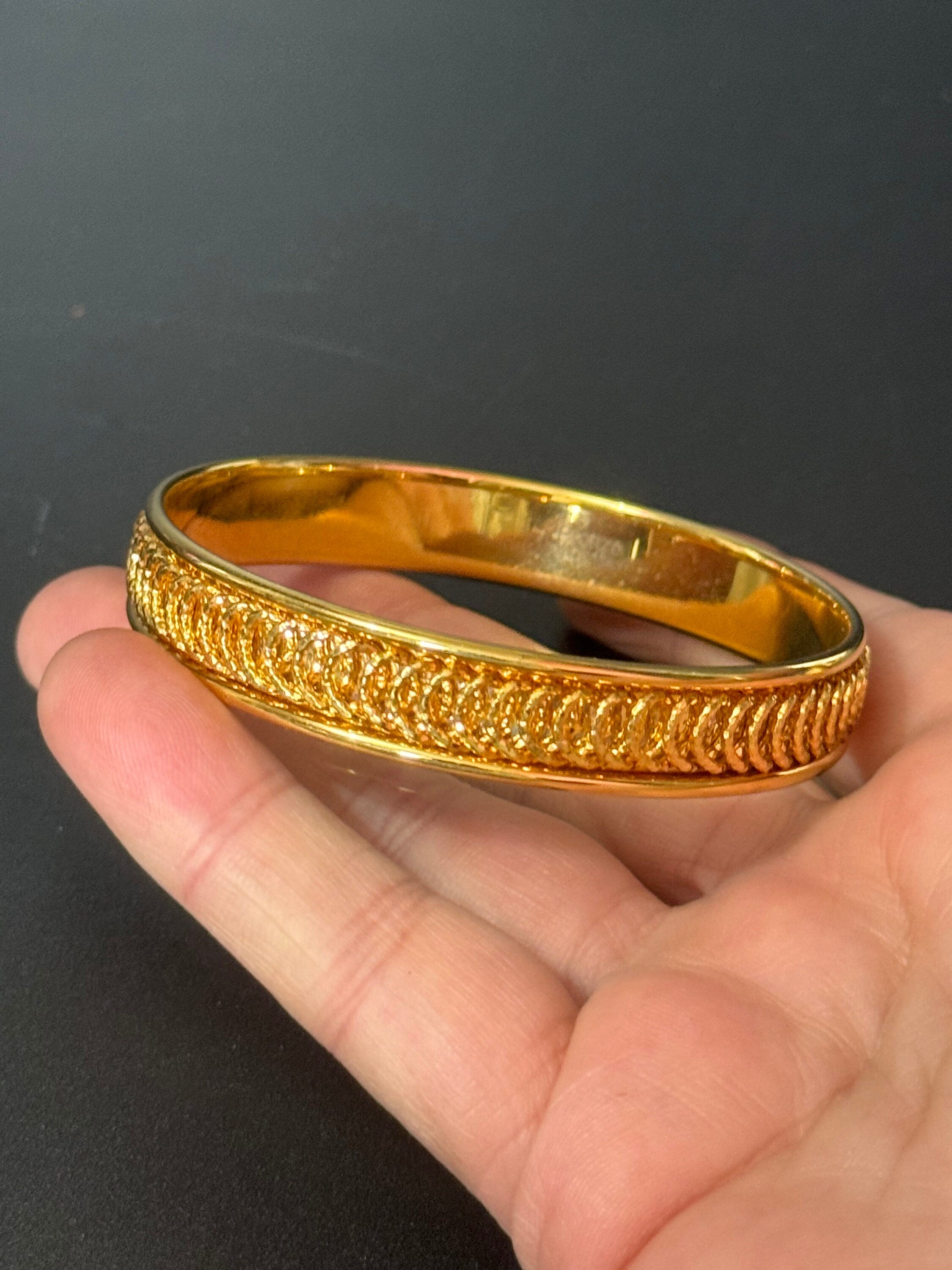 Vintage Italian MILOR Bronze gold plated  high end bangle 12mm wide
