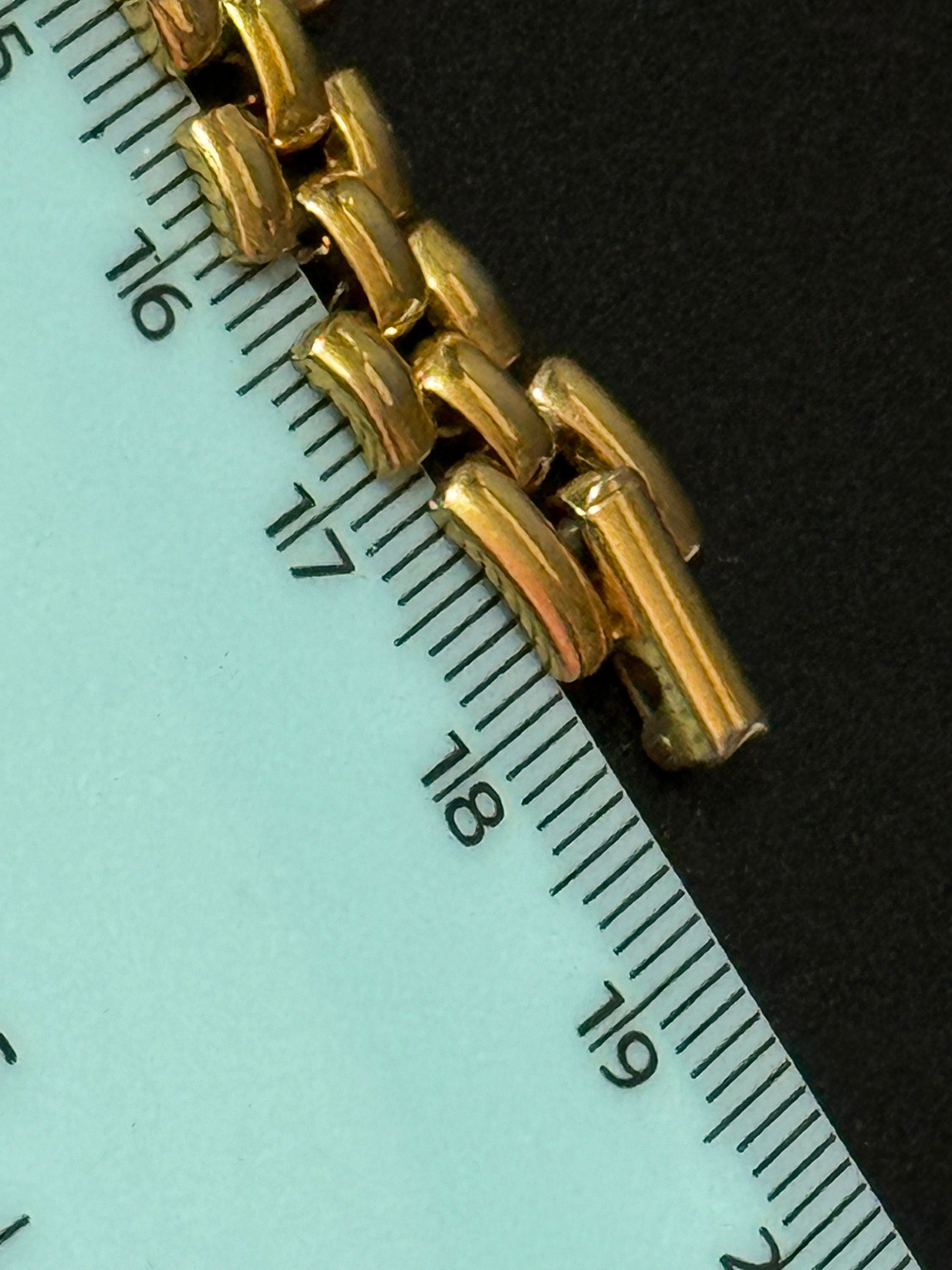 Vintage clear and black diamanté Crystal gold tone brick link panther bracelet