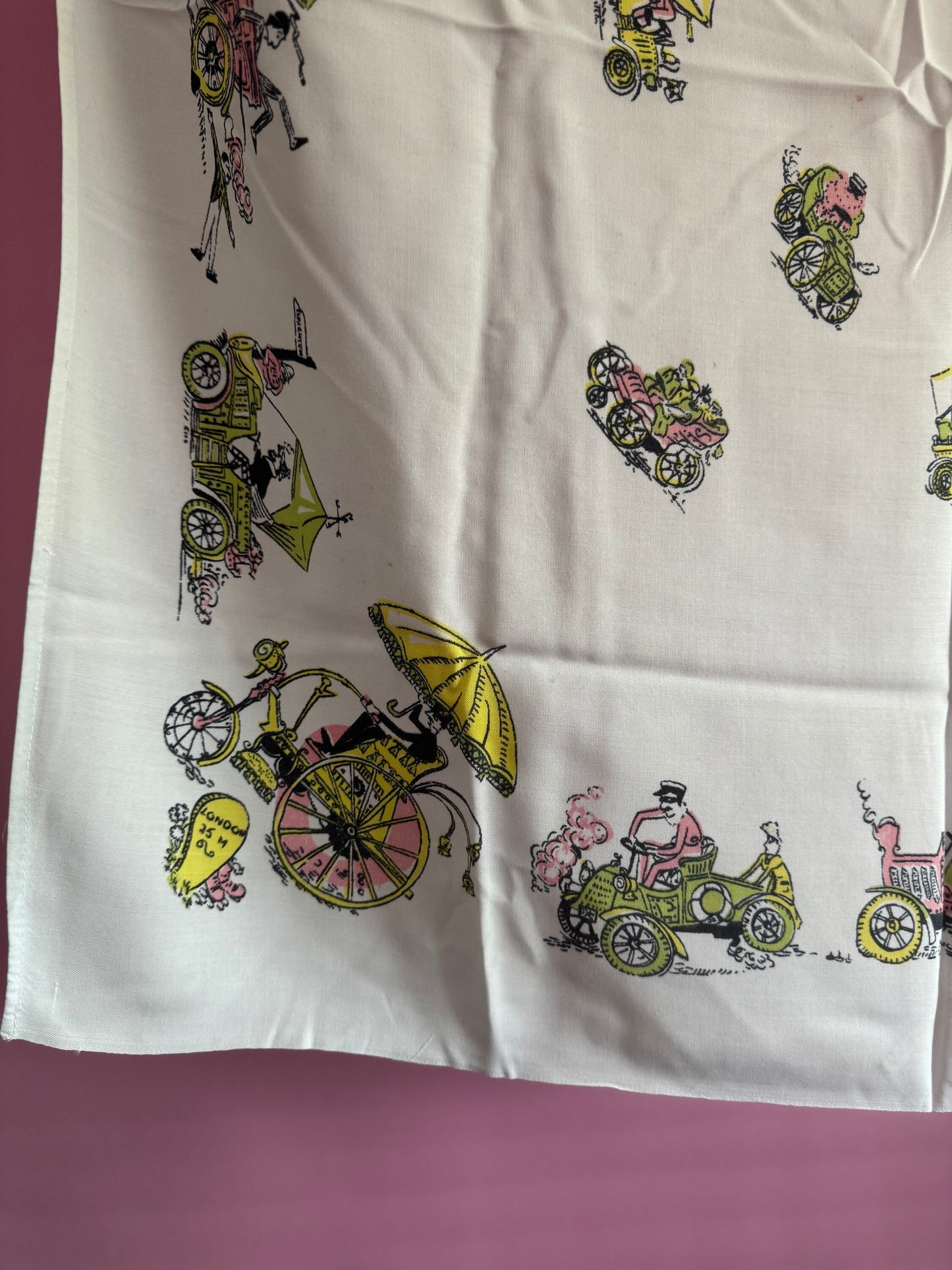 32” old cars transport Vintage printed tablecloth for tea party