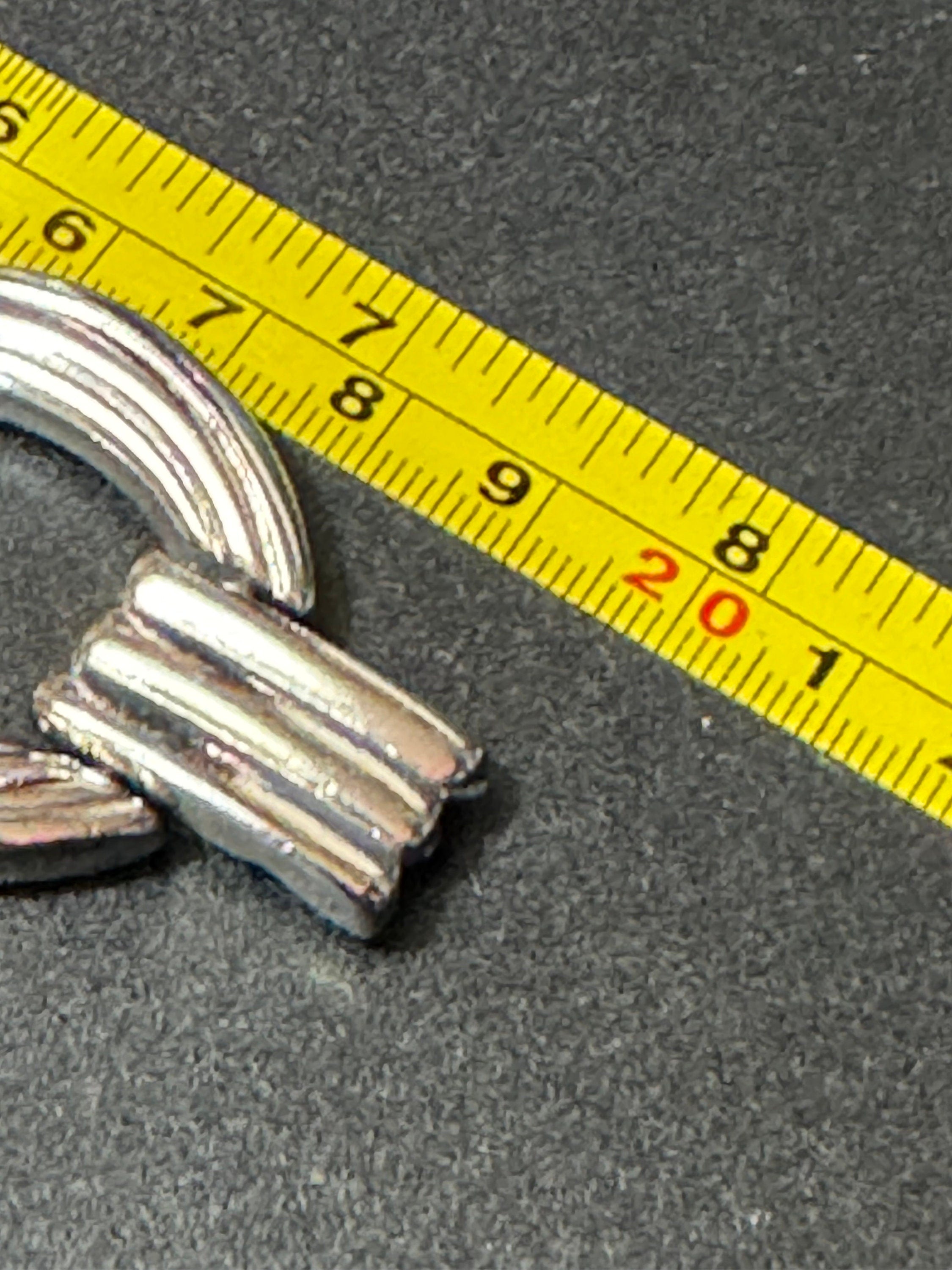True vintage wide oversized silver tone circle panel link bracelet 19.5 x 3.5cm