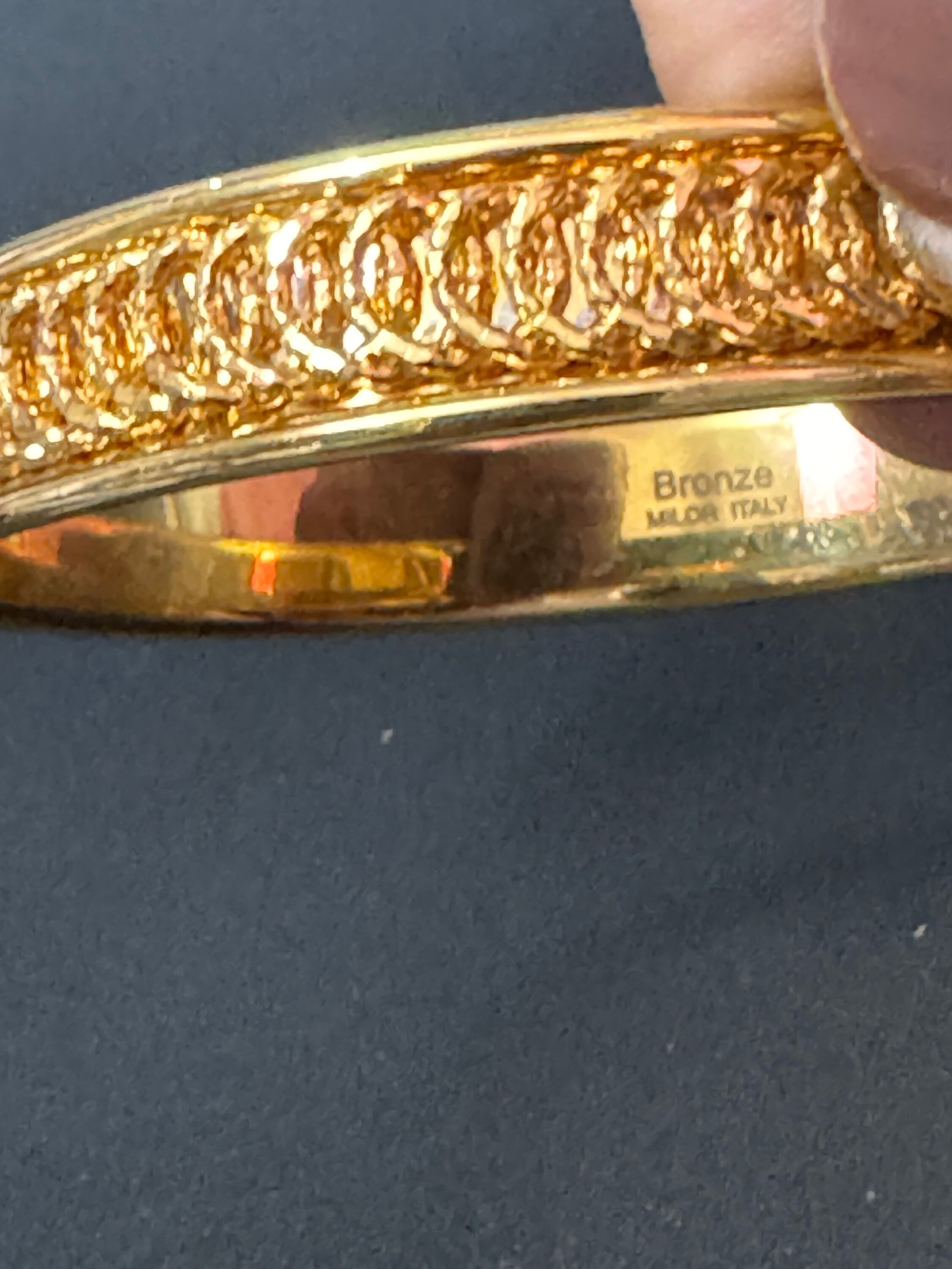Vintage Italian MILOR Bronze gold plated  high end bangle 12mm wide