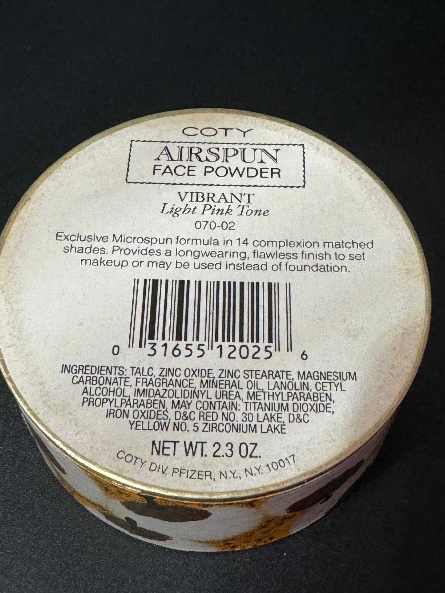 Vintage sealed box of COTT Airspun face Powder shade Suntan Retro Cosmetics