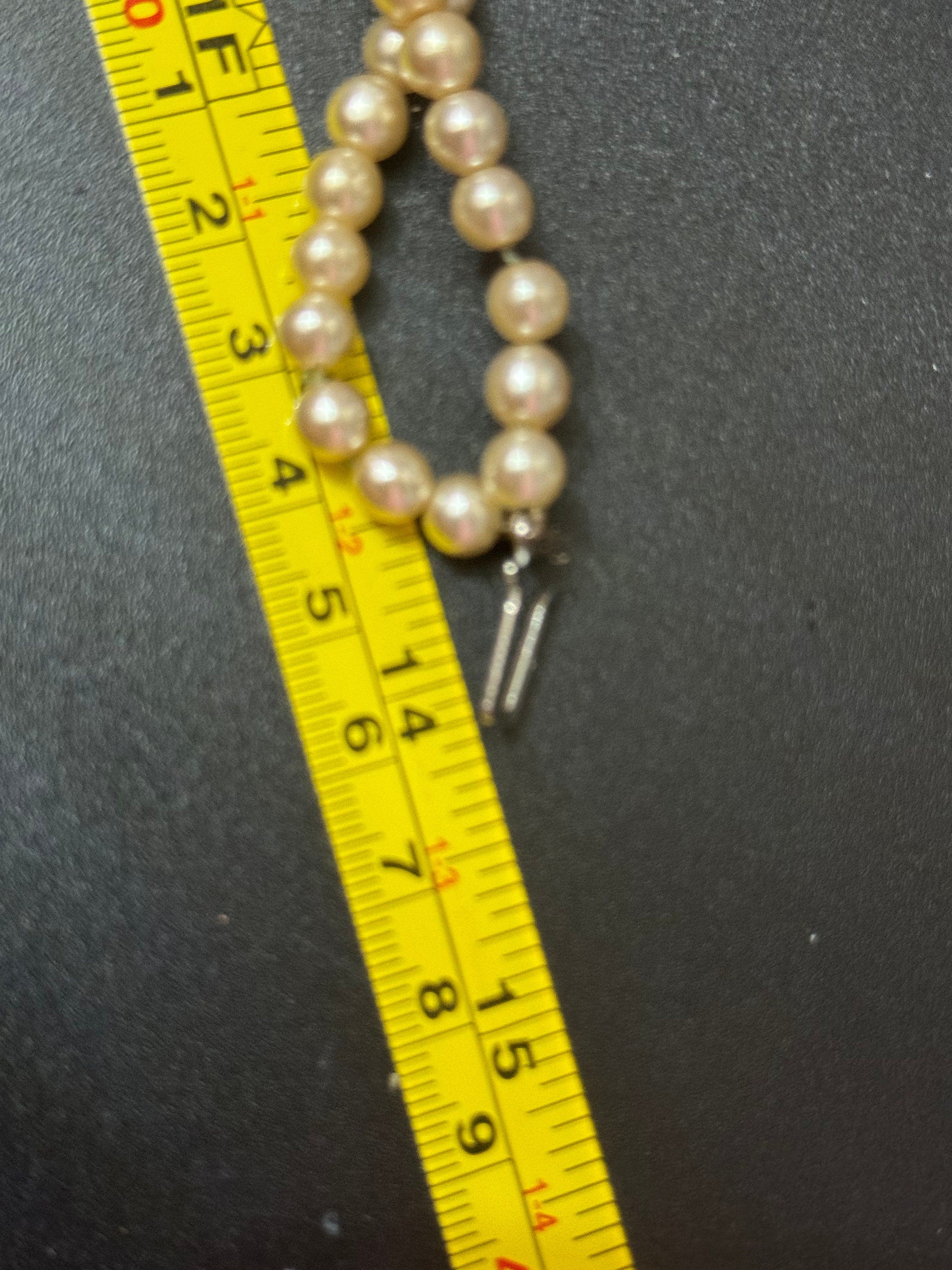 Petite 35cm slim neck  2 strand row faux plastic pearl choker drop necklace