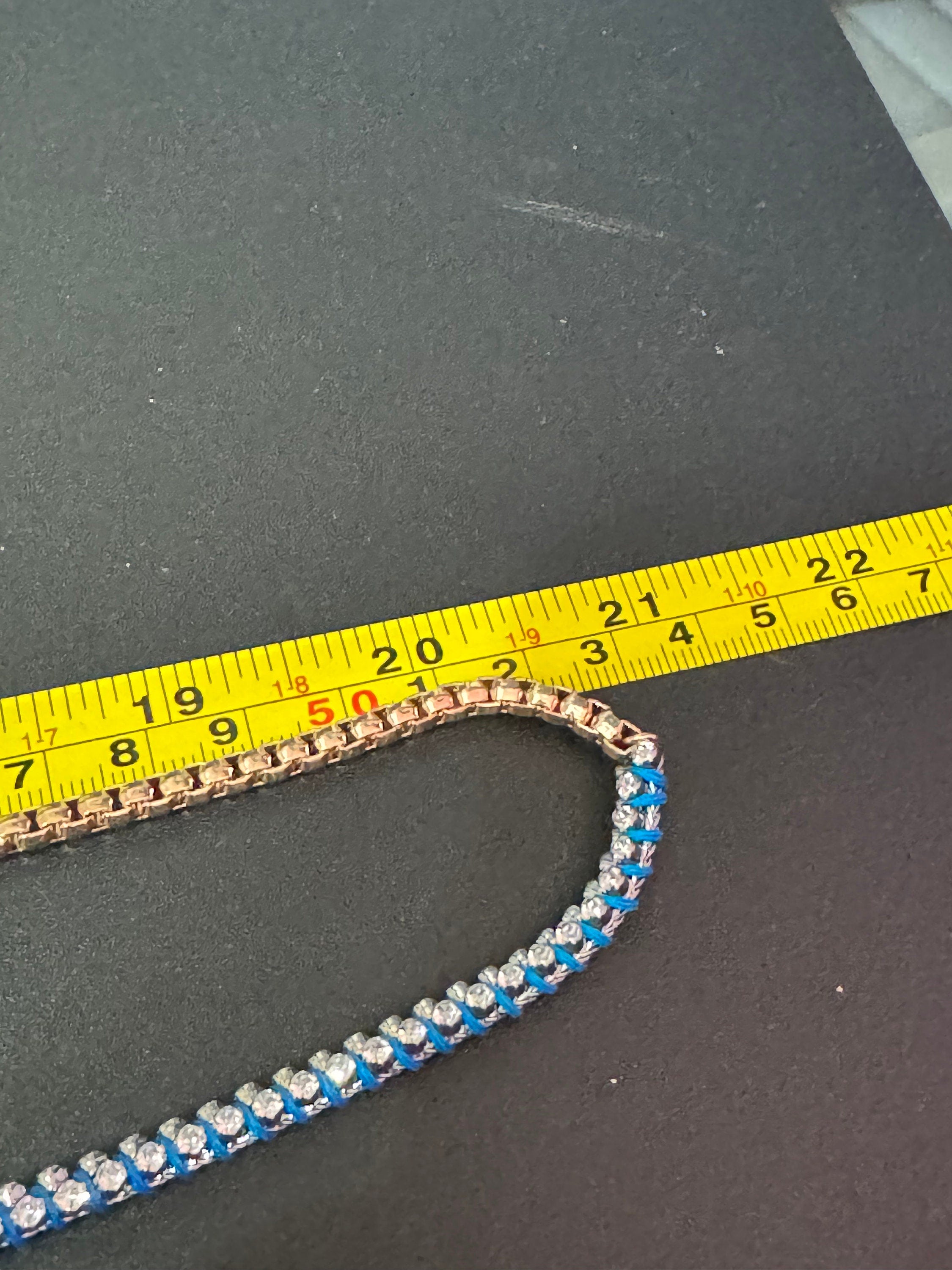 Retro Dayglo pink blue green yellow silk clear Swarovski Crystal very long gold tone chain necklace designer