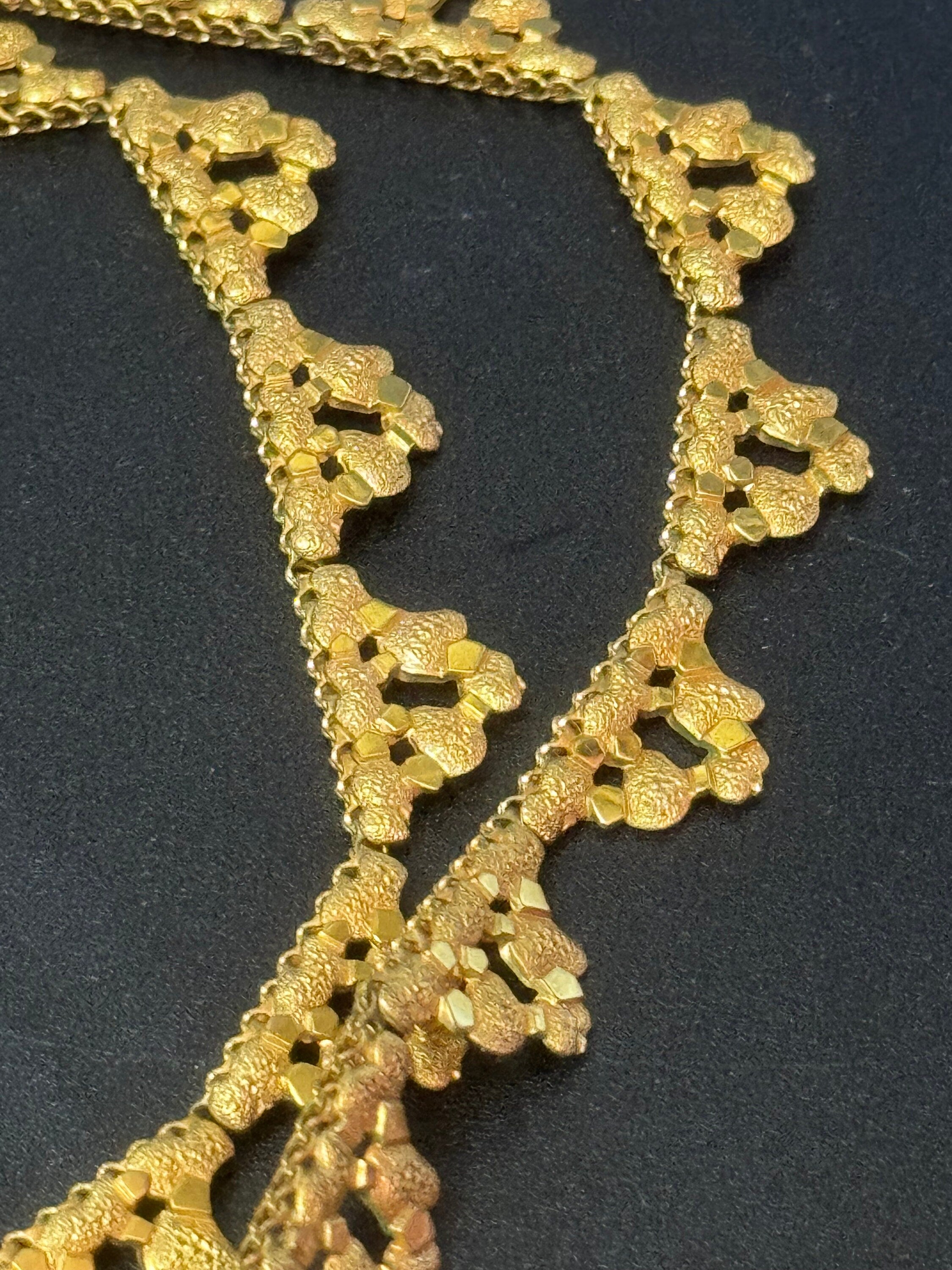 MCM gold plated rolled gold high end choker necklace collar necklace 1940s 1950s adj to 46cm