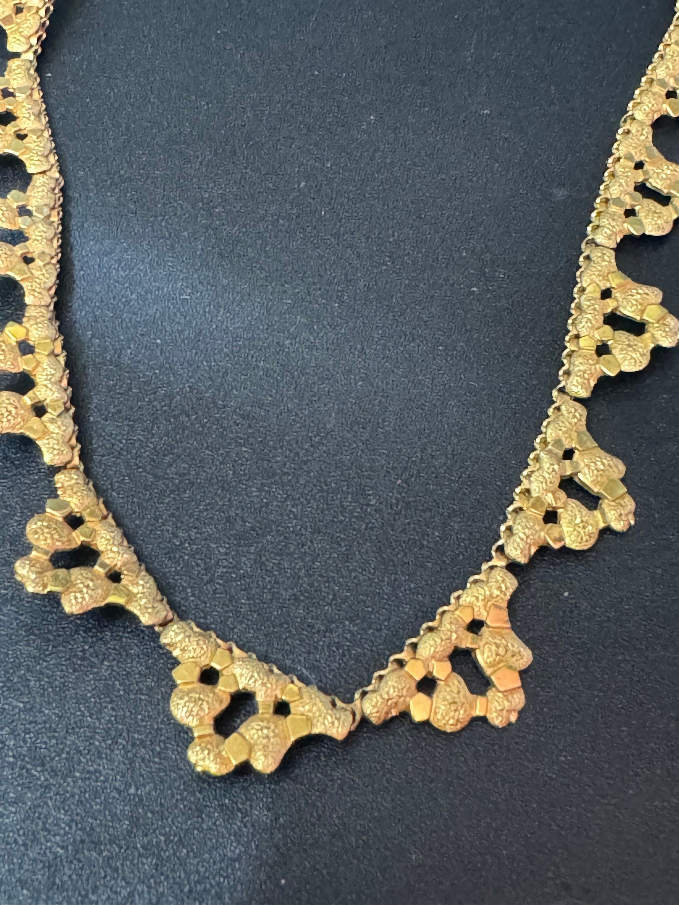 MCM gold plated rolled gold high end choker necklace collar necklace 1940s 1950s adj to 46cm