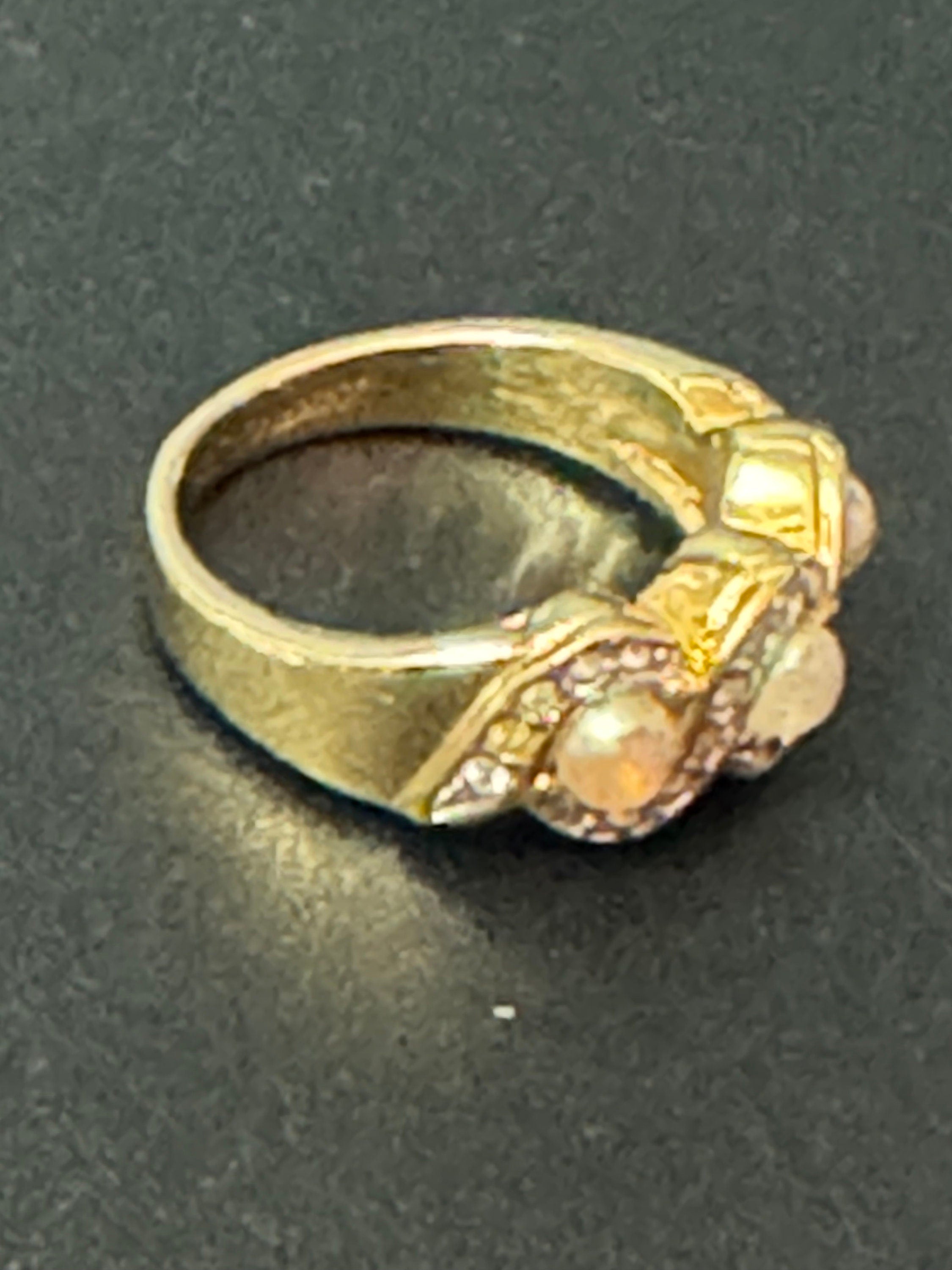 Uk size Q signed Joan rivers gold tone crystal Diamanté pink gemstone ring