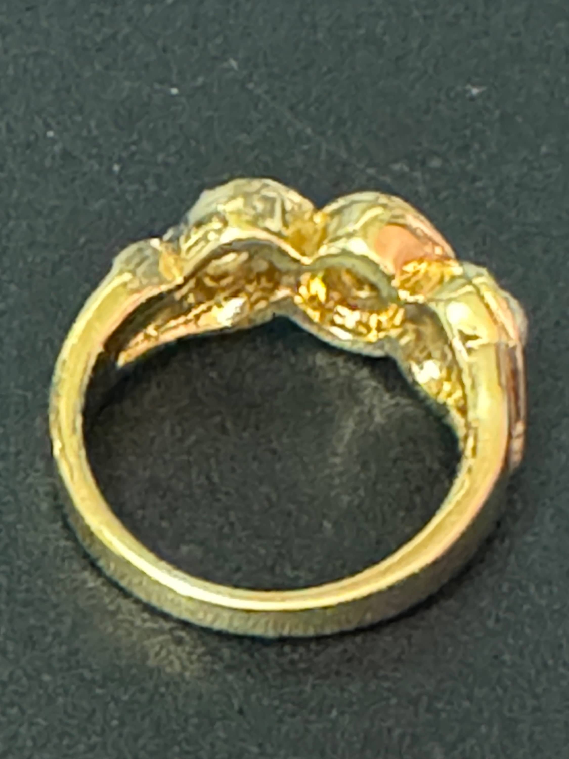 Uk size Q signed Joan rivers gold tone crystal Diamanté pink gemstone ring