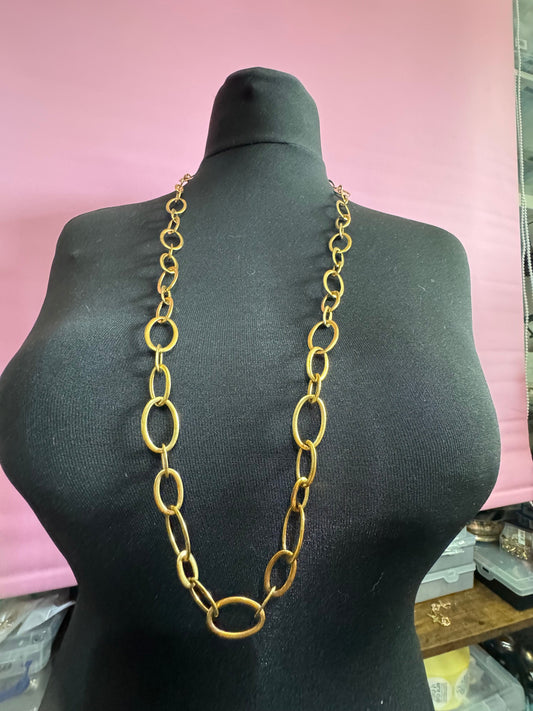 Signed Joan rivers gold tone long chunky chain layering necklace 92-100cm