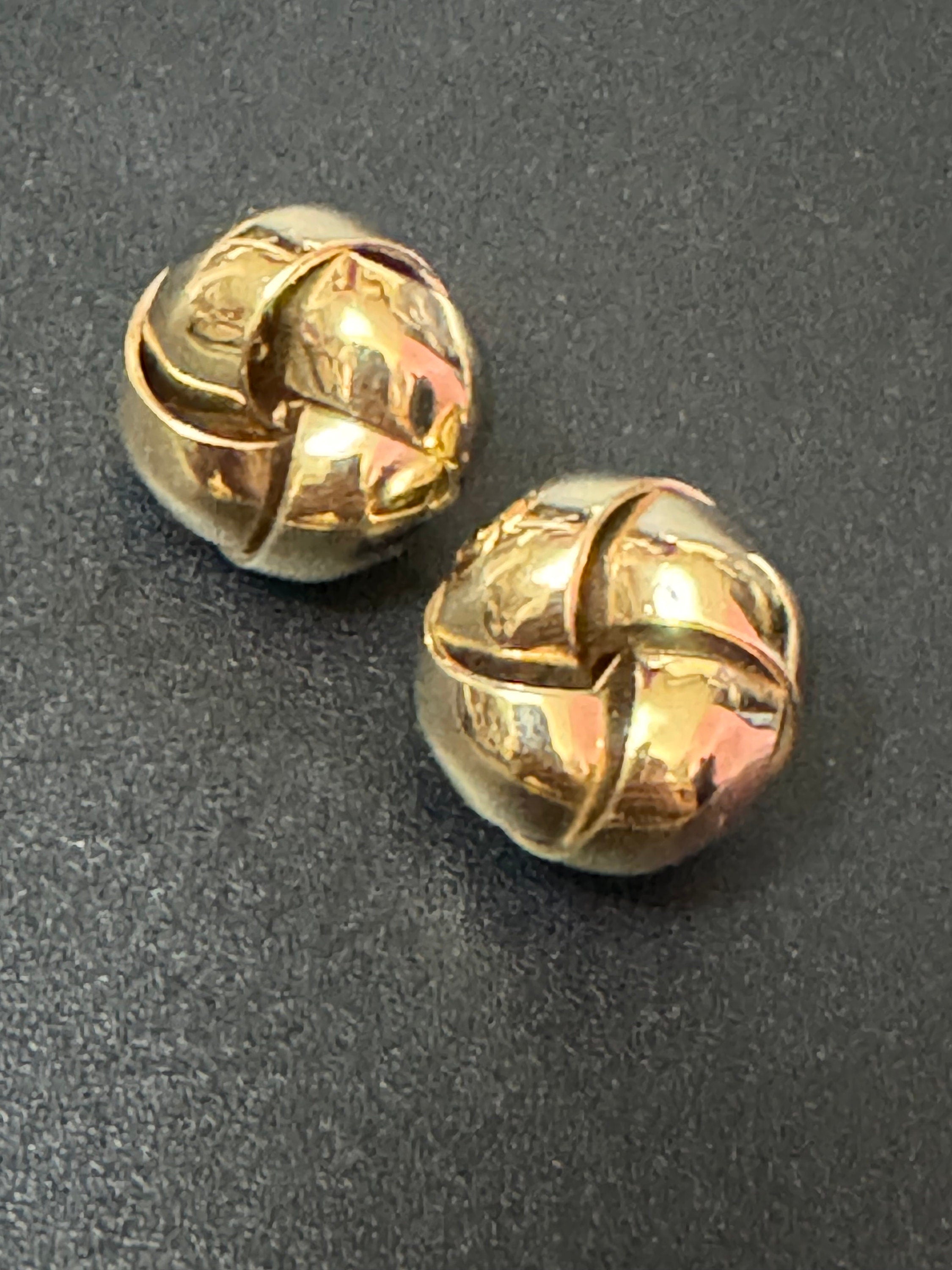 Signed GROSSE nautical knot clip on stud gold tone earrings German designer