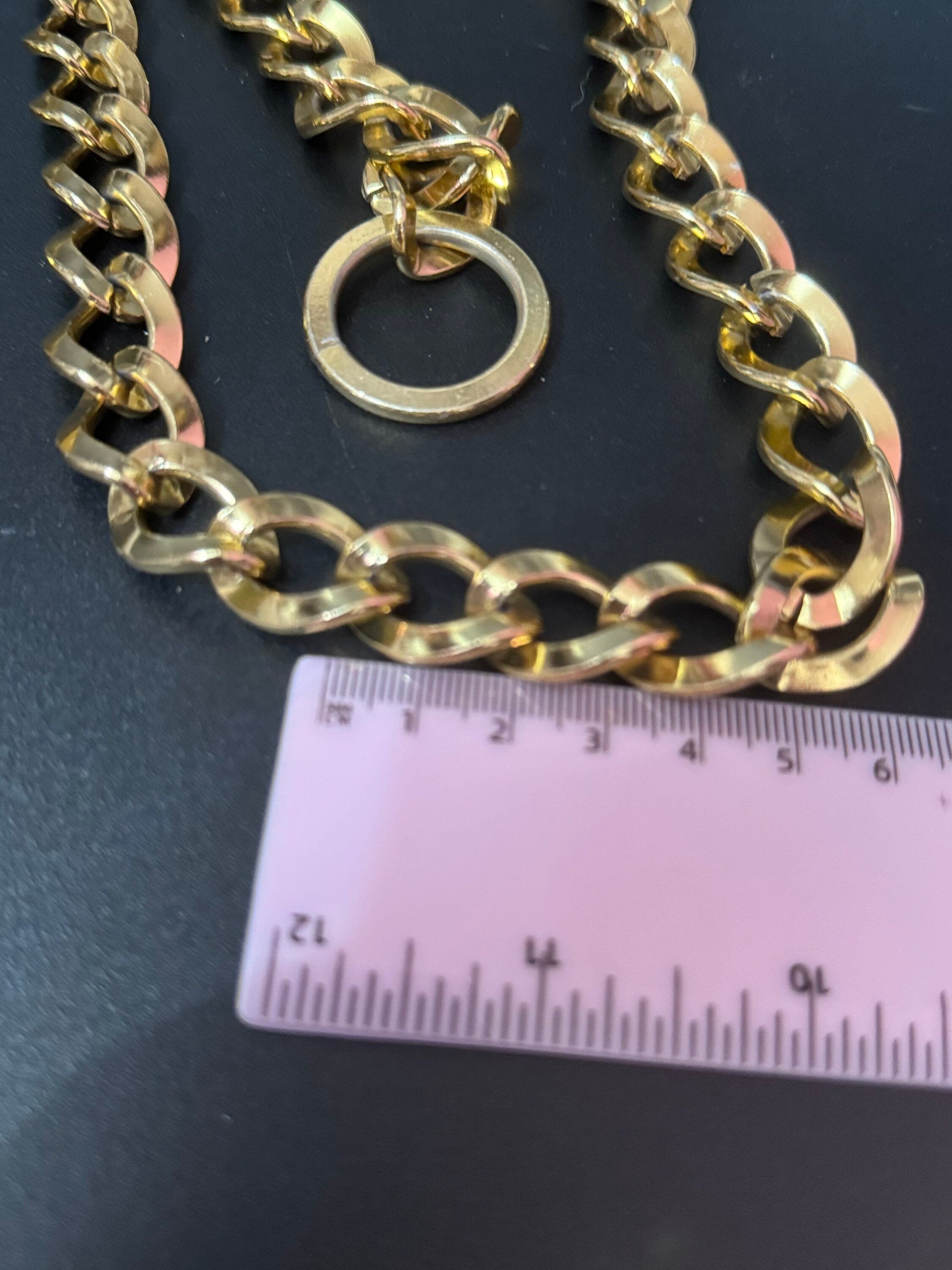 To 90cm Vintage retro light weight metal GOLD tone  end chain link  fashion belt 1970s 1980s 1990s boho hippy festival