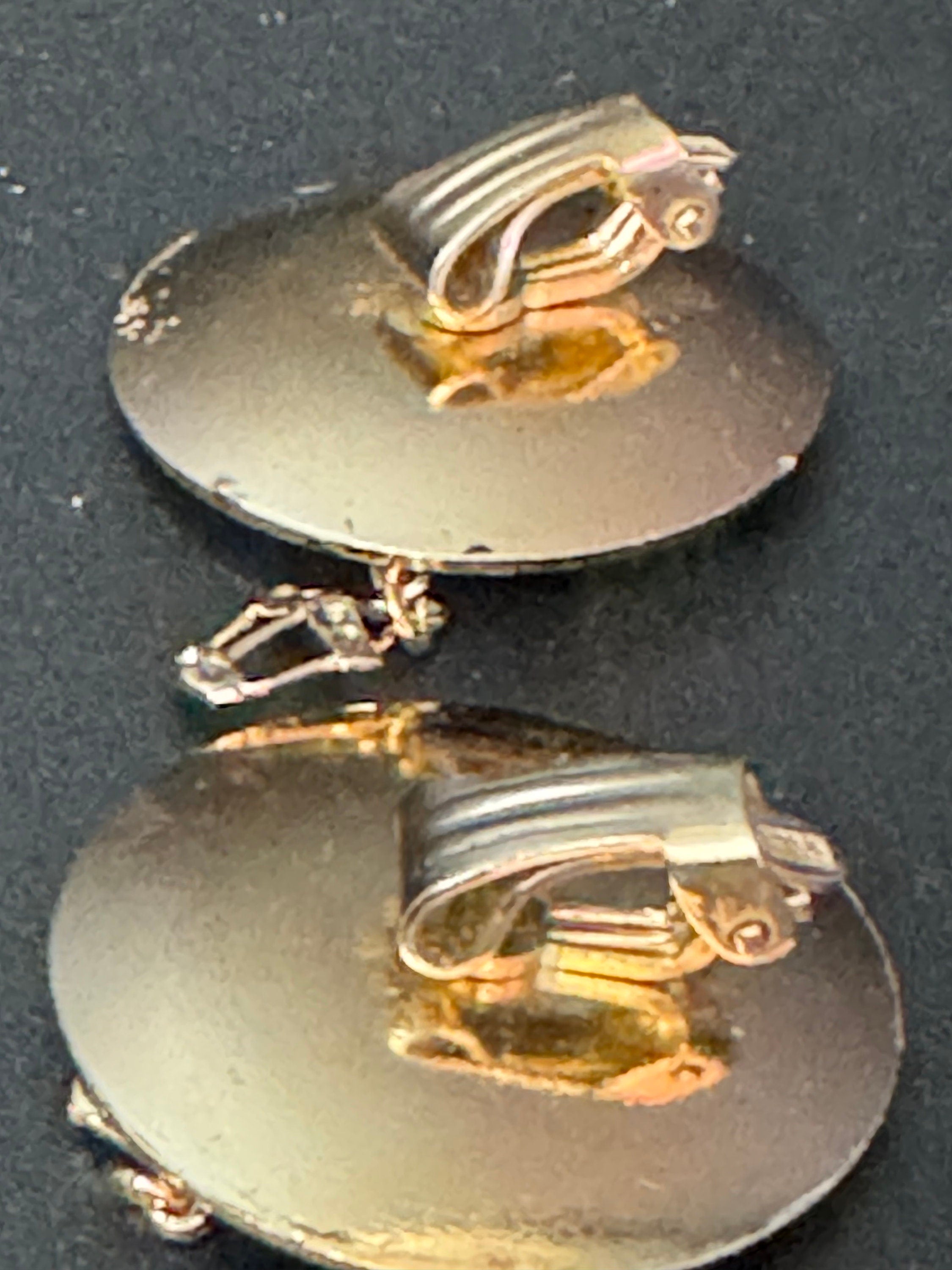 Vintage Chinese Man with Lantern Clip On Earrings: Black & Rose Gold