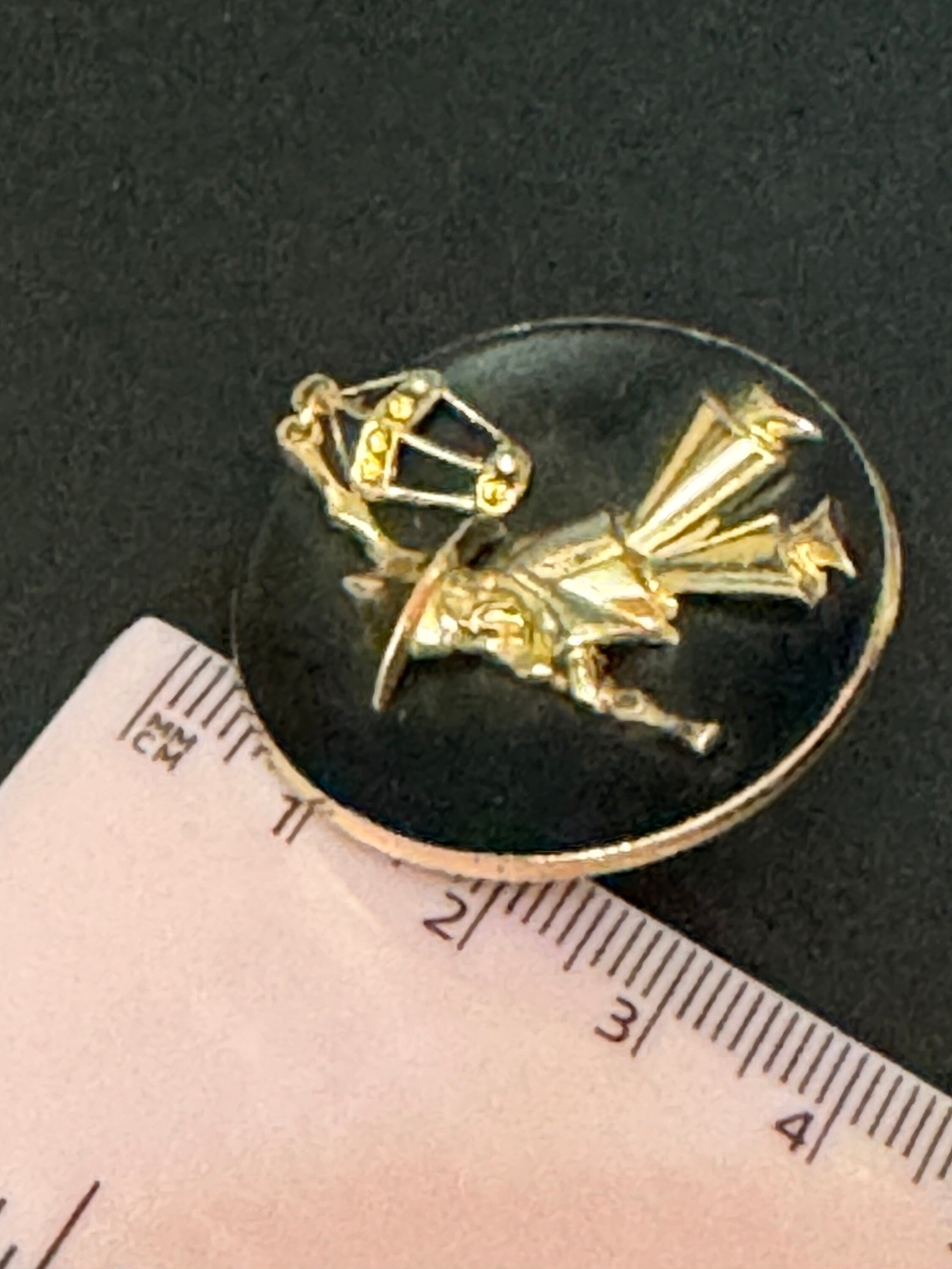 Vintage Chinese Man with Lantern Clip On Earrings: Black & Rose Gold