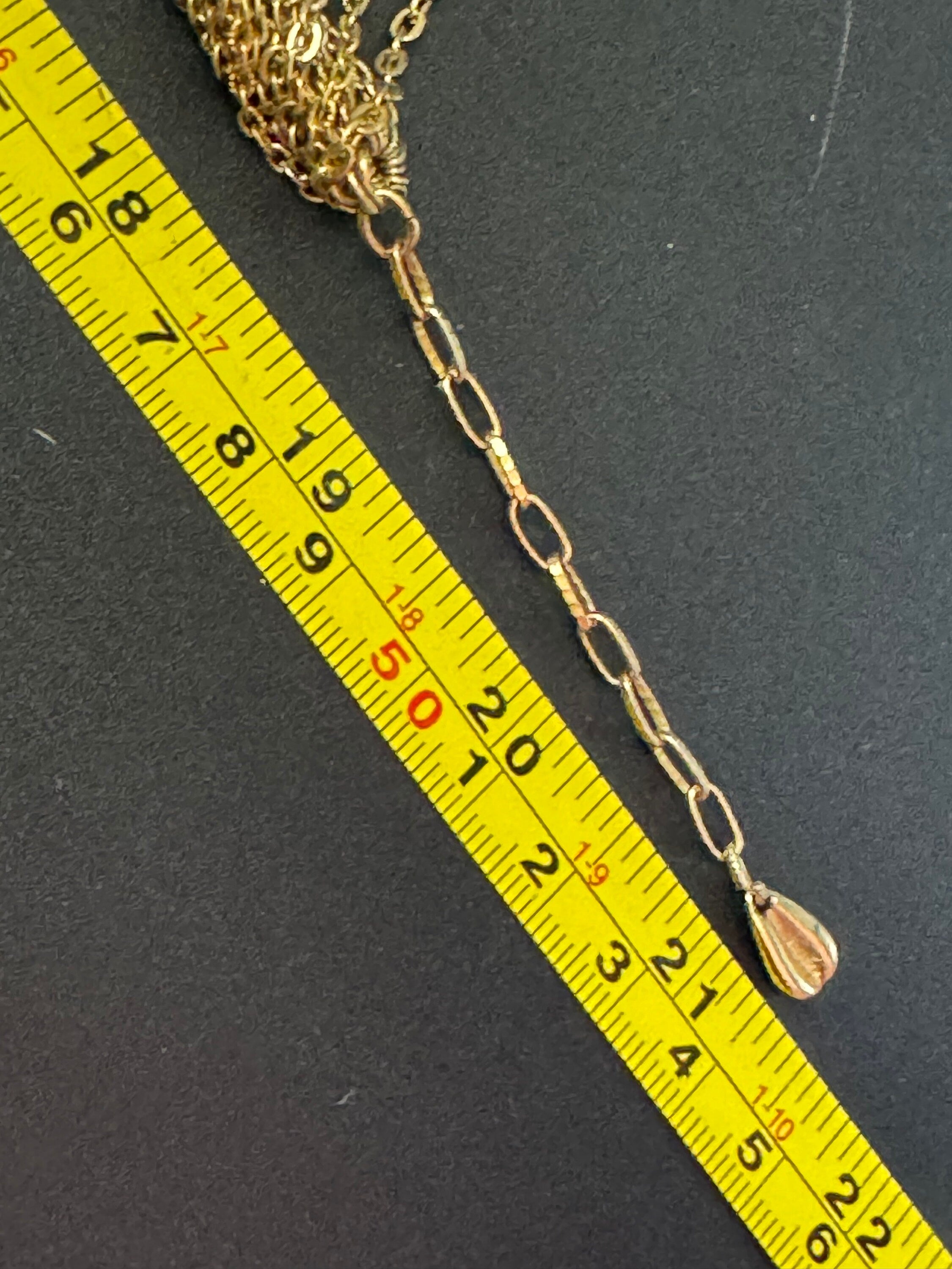 Vintage 1970s gold tone fine multi strand necklace choker waterfall 48cm