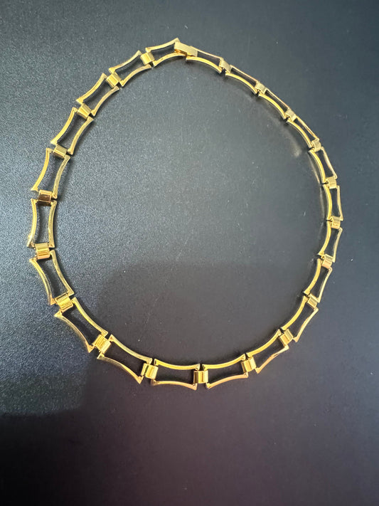 Petite neck 39.5 cm Vintage gold tone bar choker necklace
