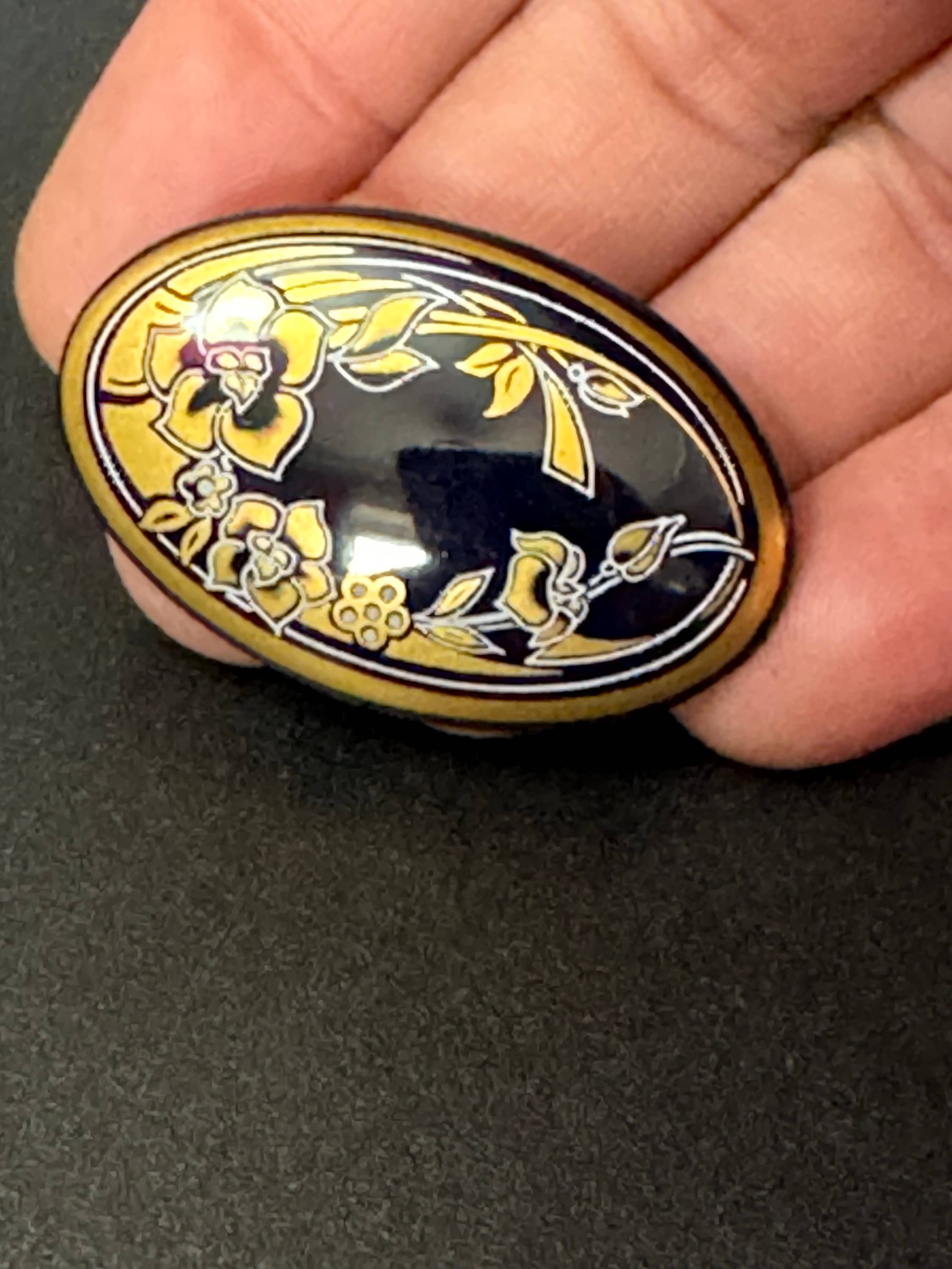 Vintage Michaela Frey Enamel Brooch: Austrian Floral Design