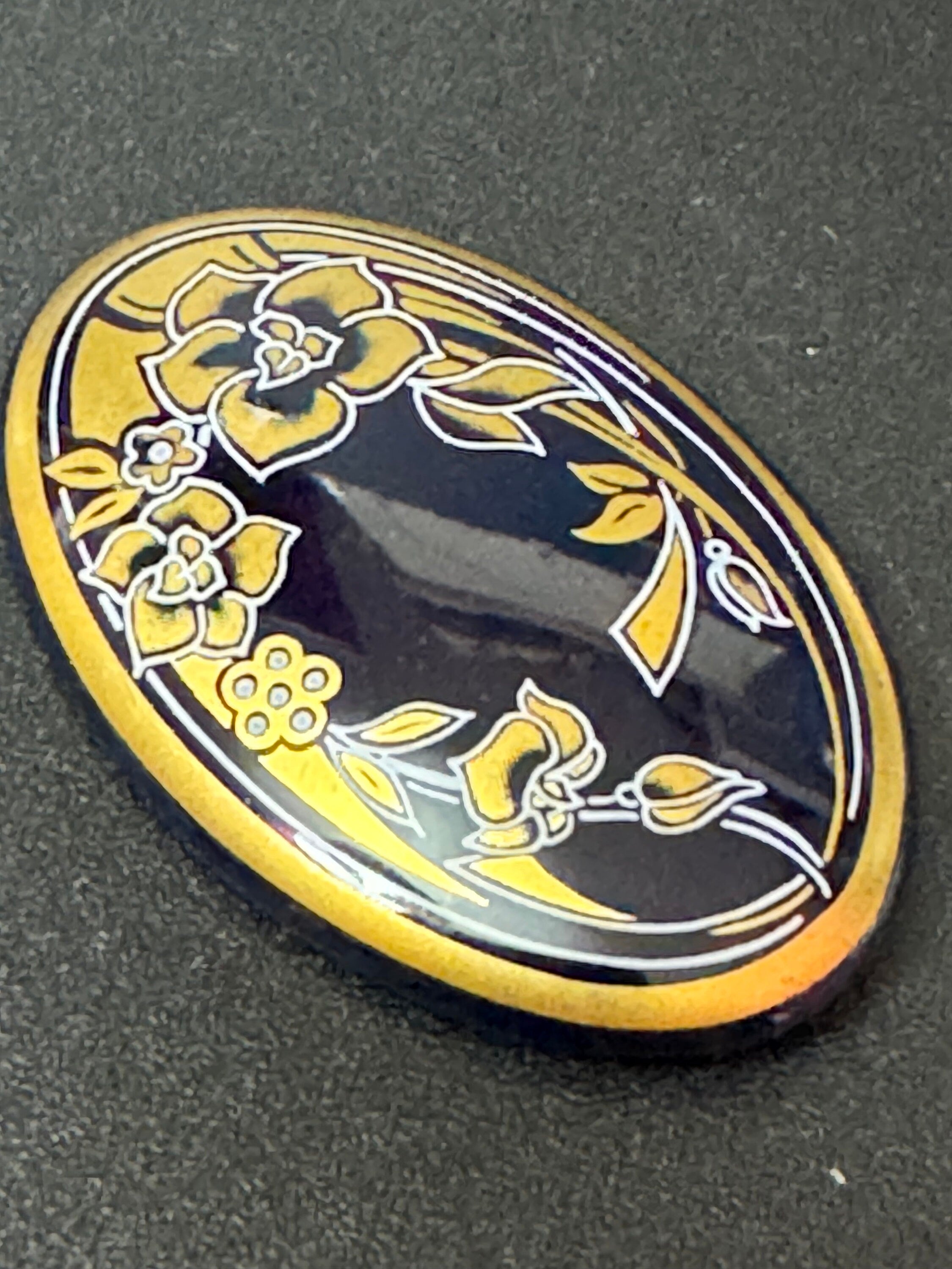 Vintage Michaela Frey Enamel Brooch: Austrian Floral Design