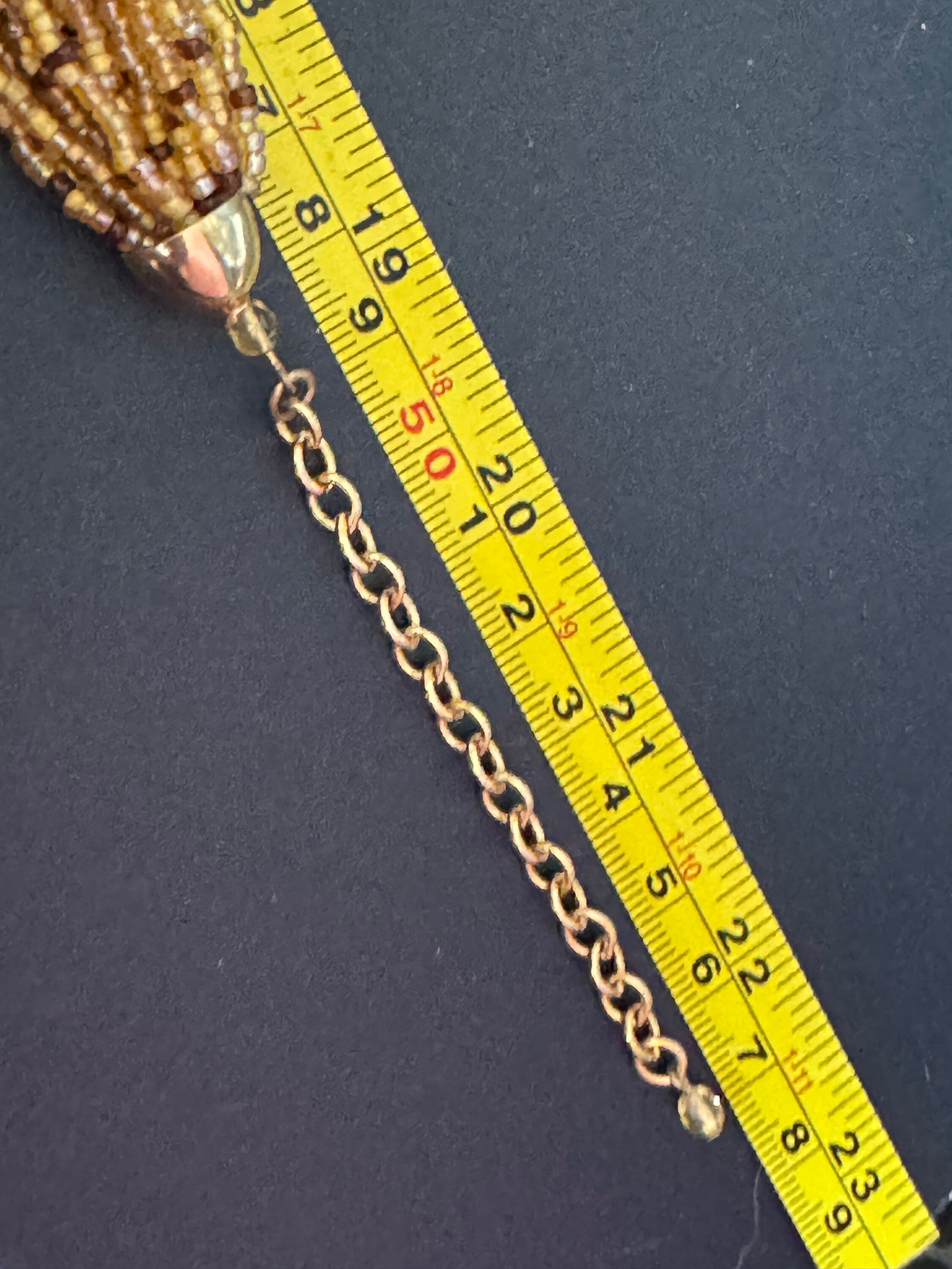 Signed Joan rivers Vintage brown bronze glass seed bead twisted multi-strand choker necklace