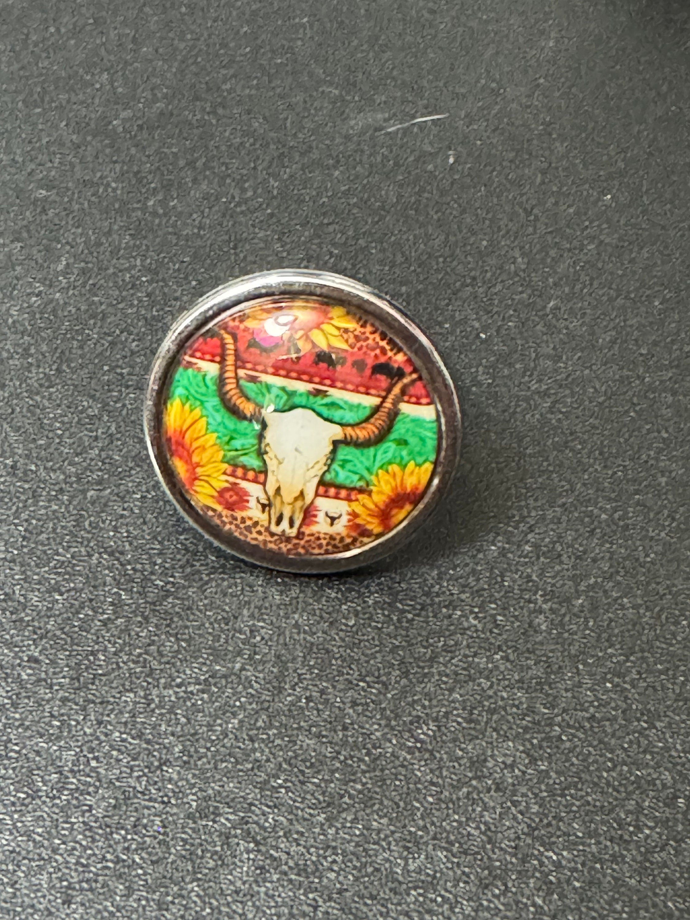 Buffalo Skull Ring: Southwestern Cowboy Stainless Steel Adjustable Ring