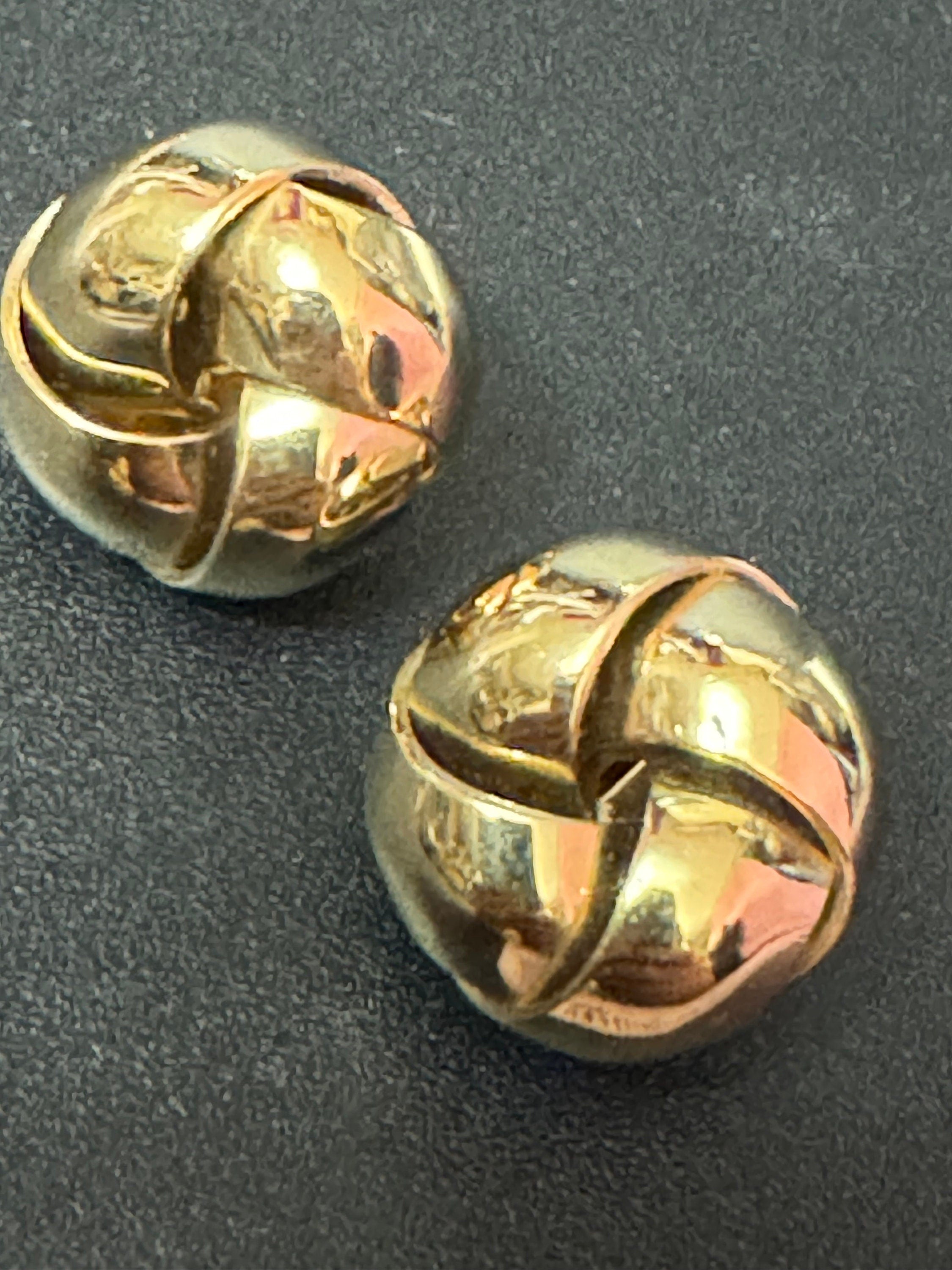 Signed GROSSE nautical knot clip on stud gold tone earrings German designer