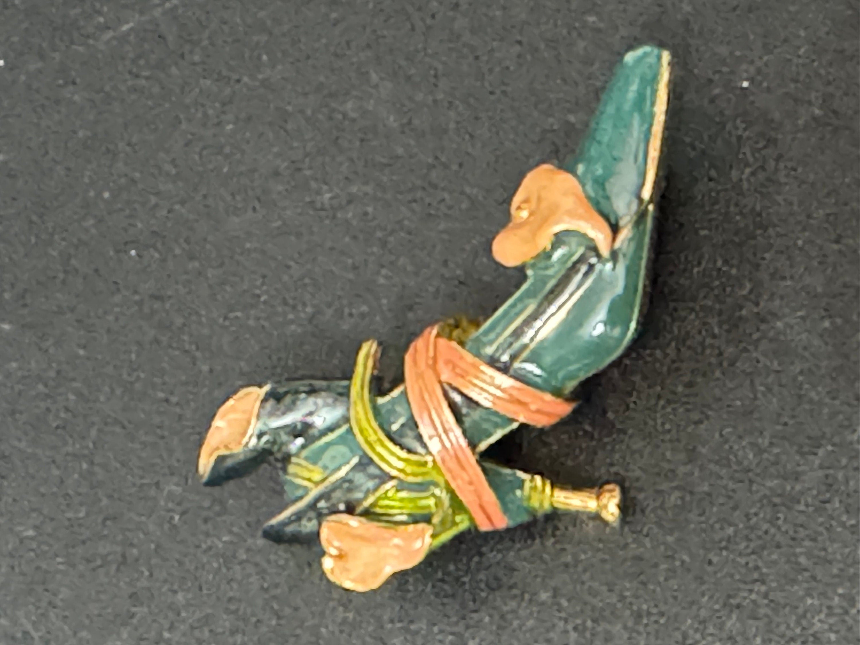 Vintage kjl signed Green enamel gold tone enamelled ladies high heel shoe brooch Kenneth j lane