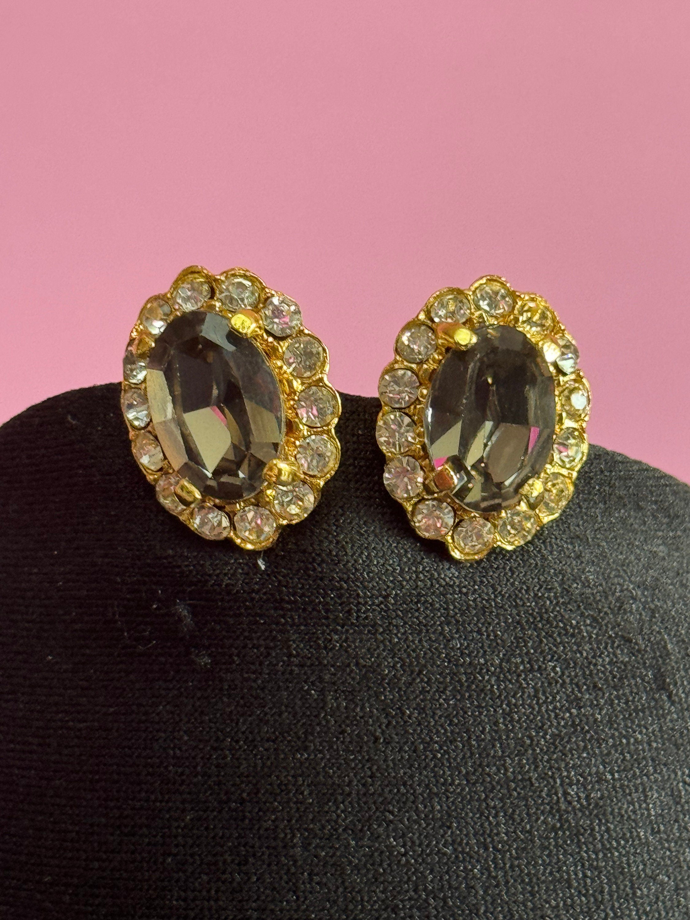Vintage Swarovski Crystal Necklace & Clip On Earrings Set