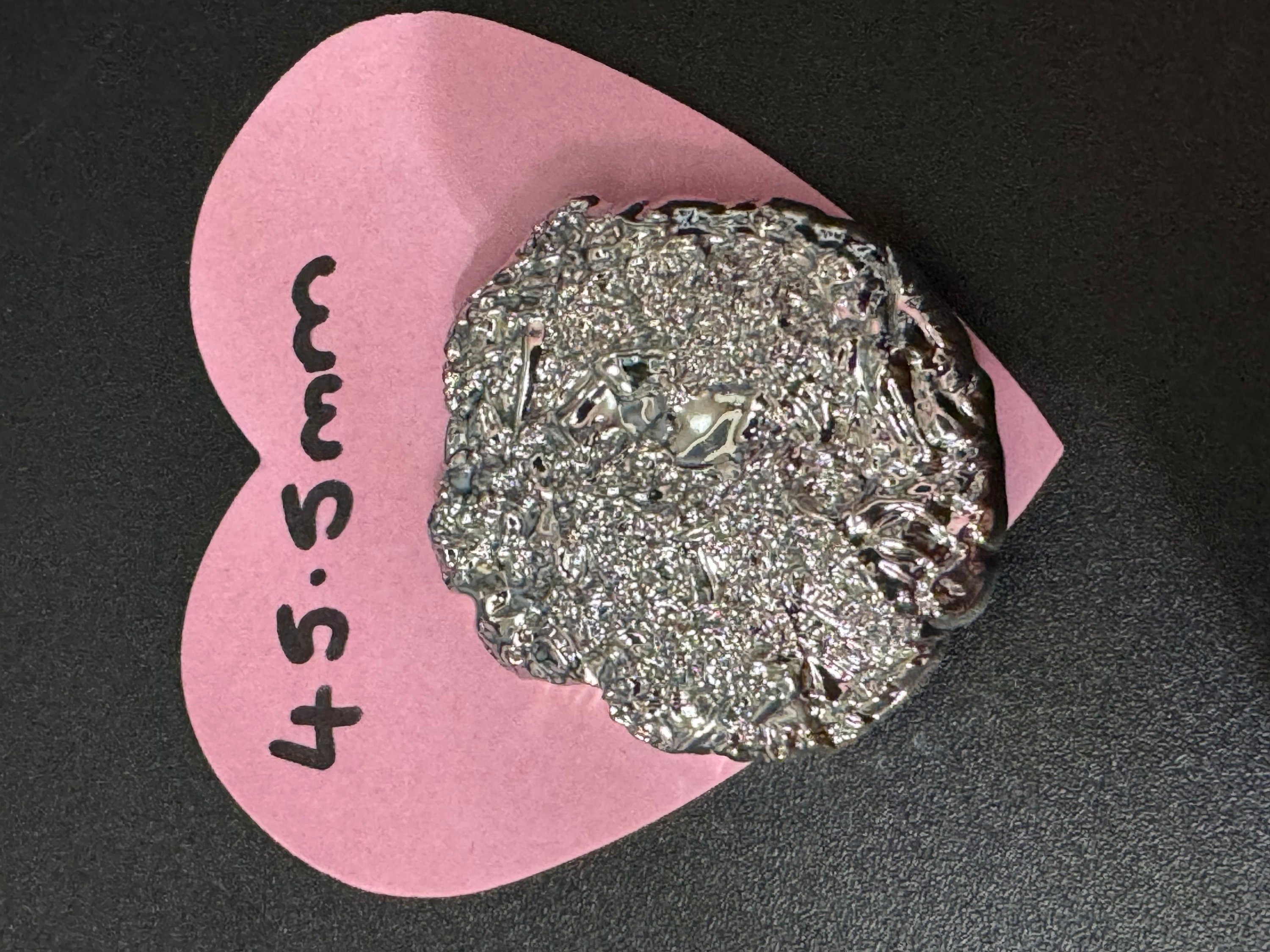 Huge 1 piece XL 45.5mm metal silver tone brutalist textured coat button metal shank