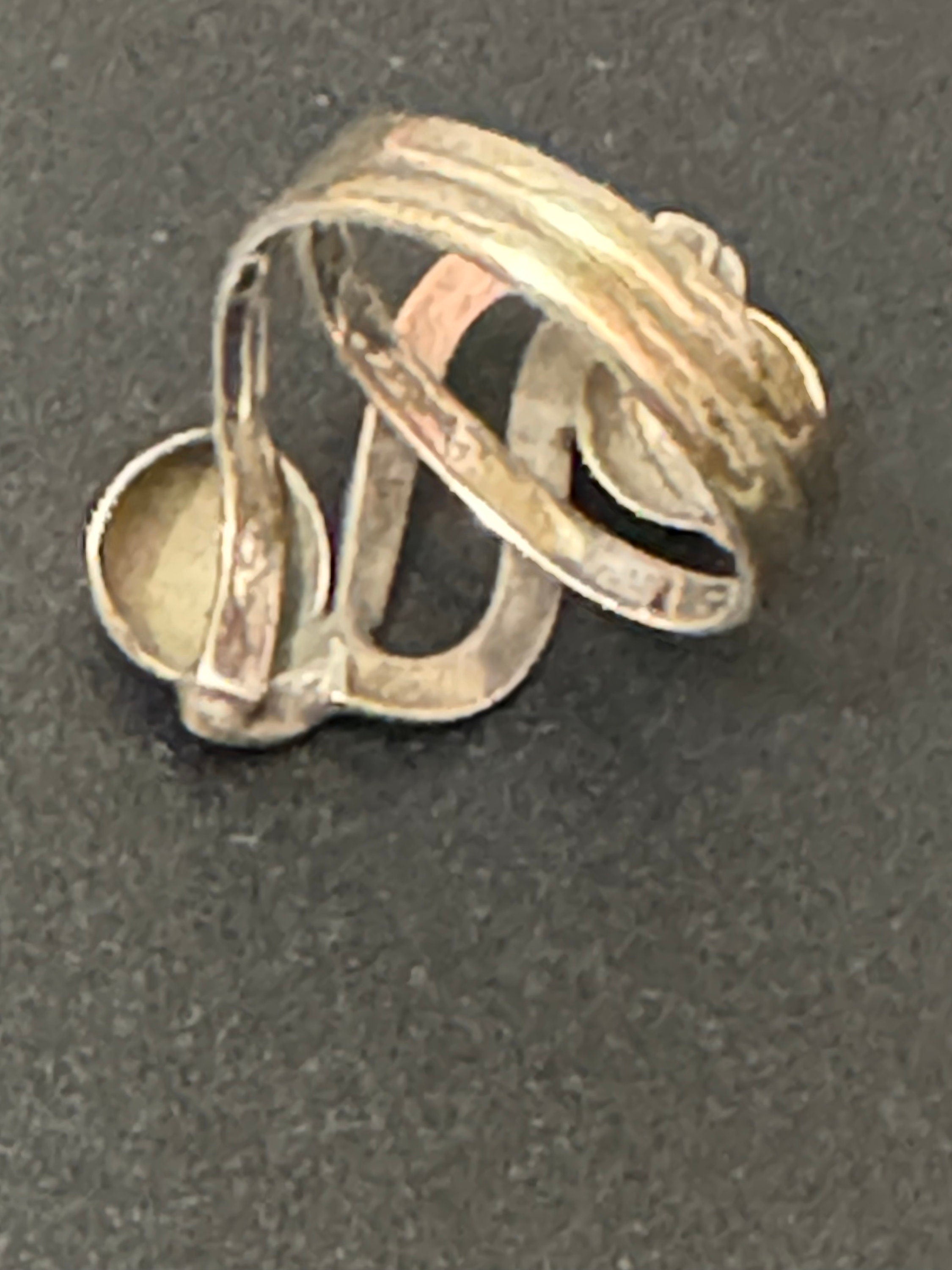 Vintage 925 sterling silver modernist ball ring 3.8 grams adjustable size NOPQ