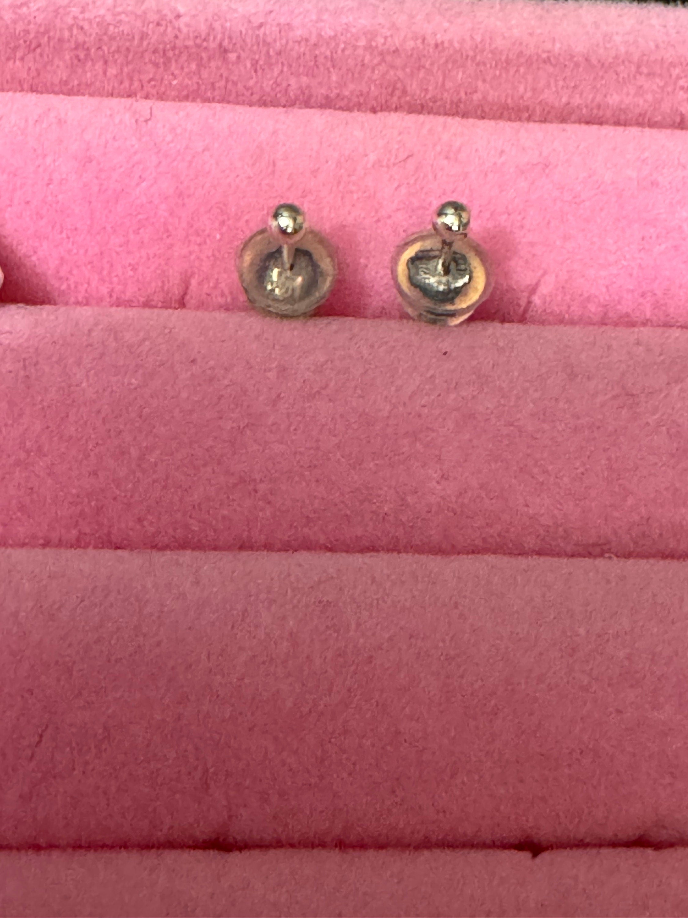 retro 925 Sterling silver tiny small ball stud earrings pierced