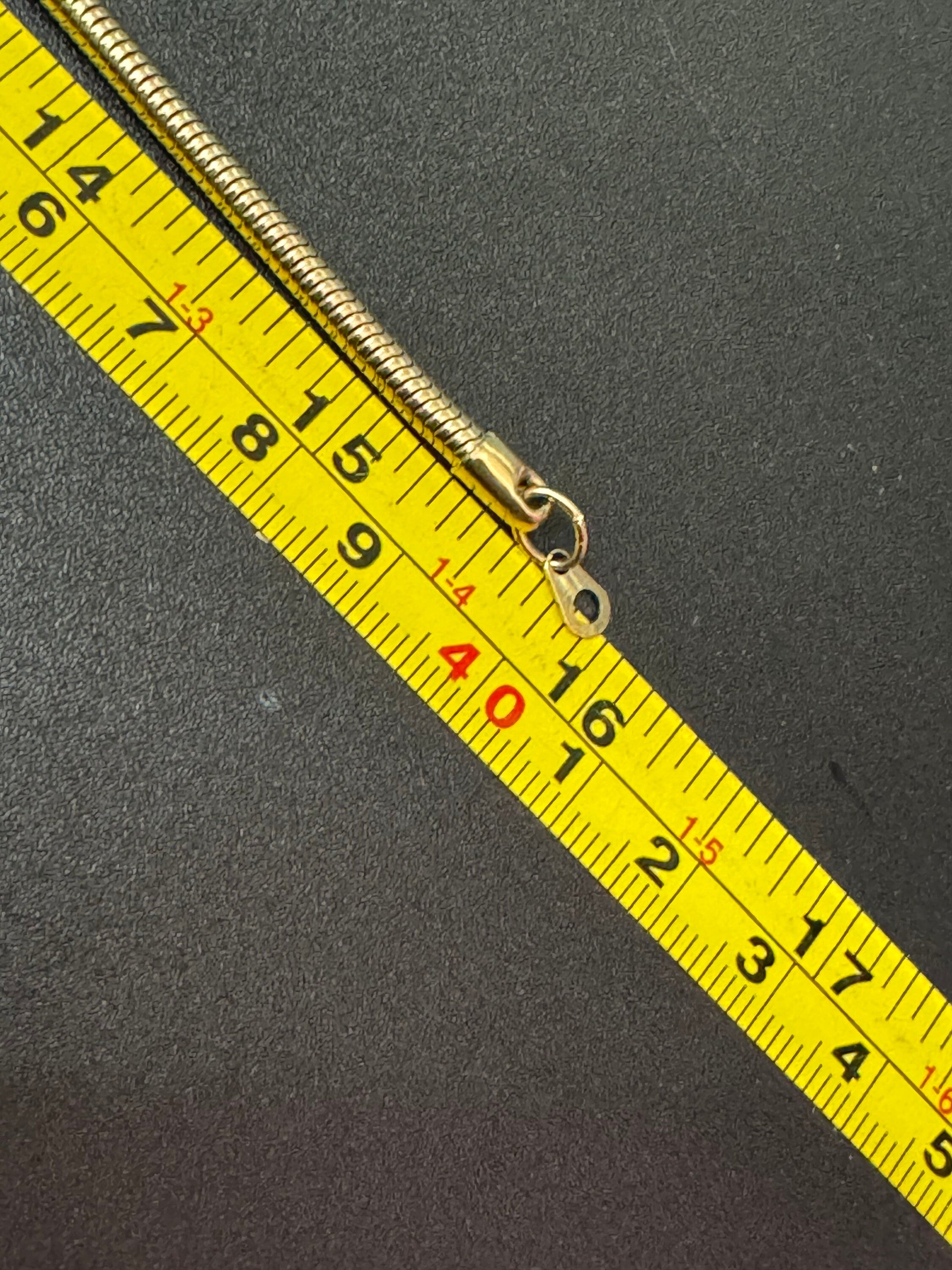 Signed BG Bergdorf Goodman Vintage Enamel Choker: Gold Tone Snake Chain