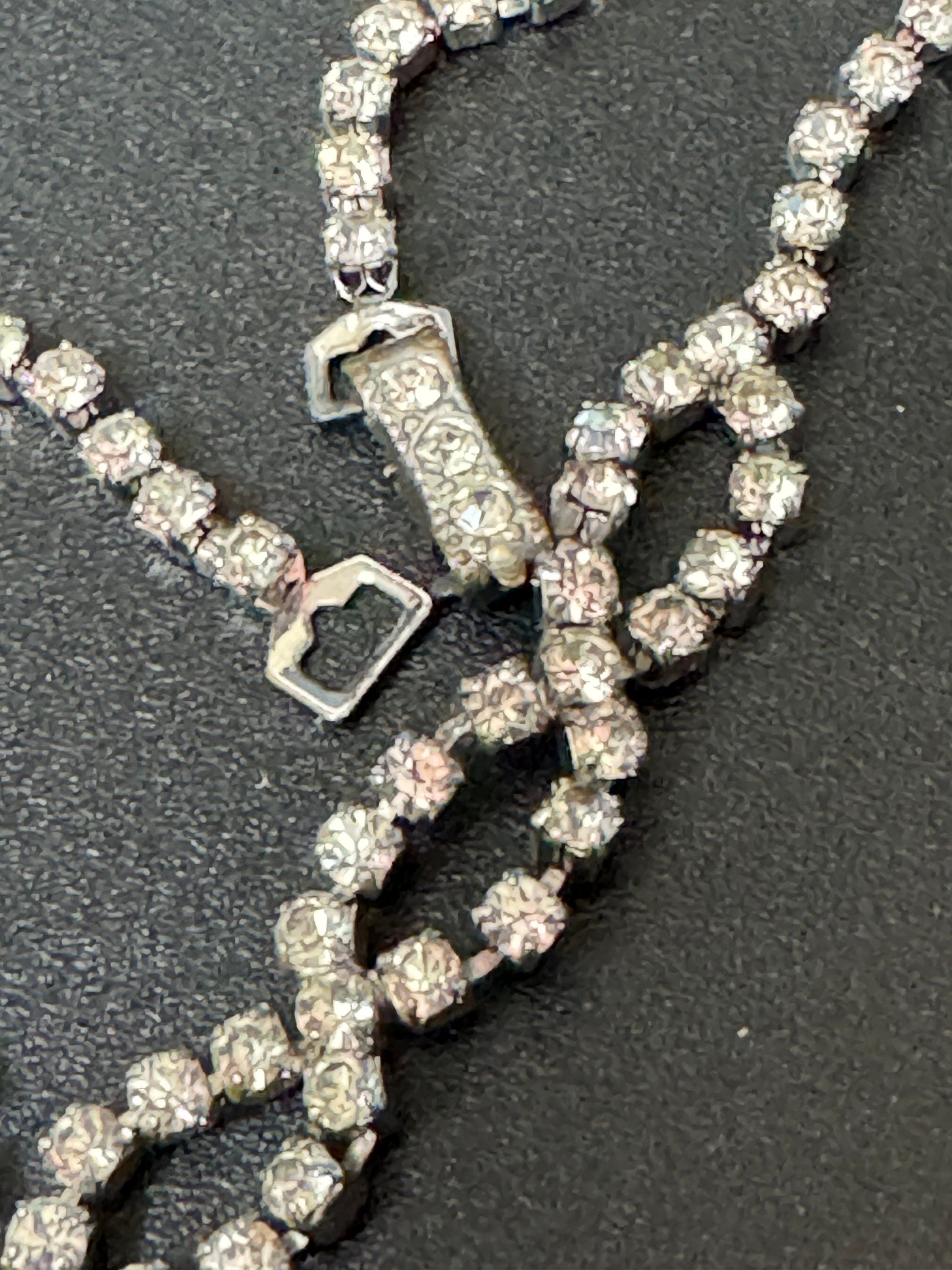 slim Vintage clear Diamanté silver tone rhinestone set cocktail Bracelet 18cm