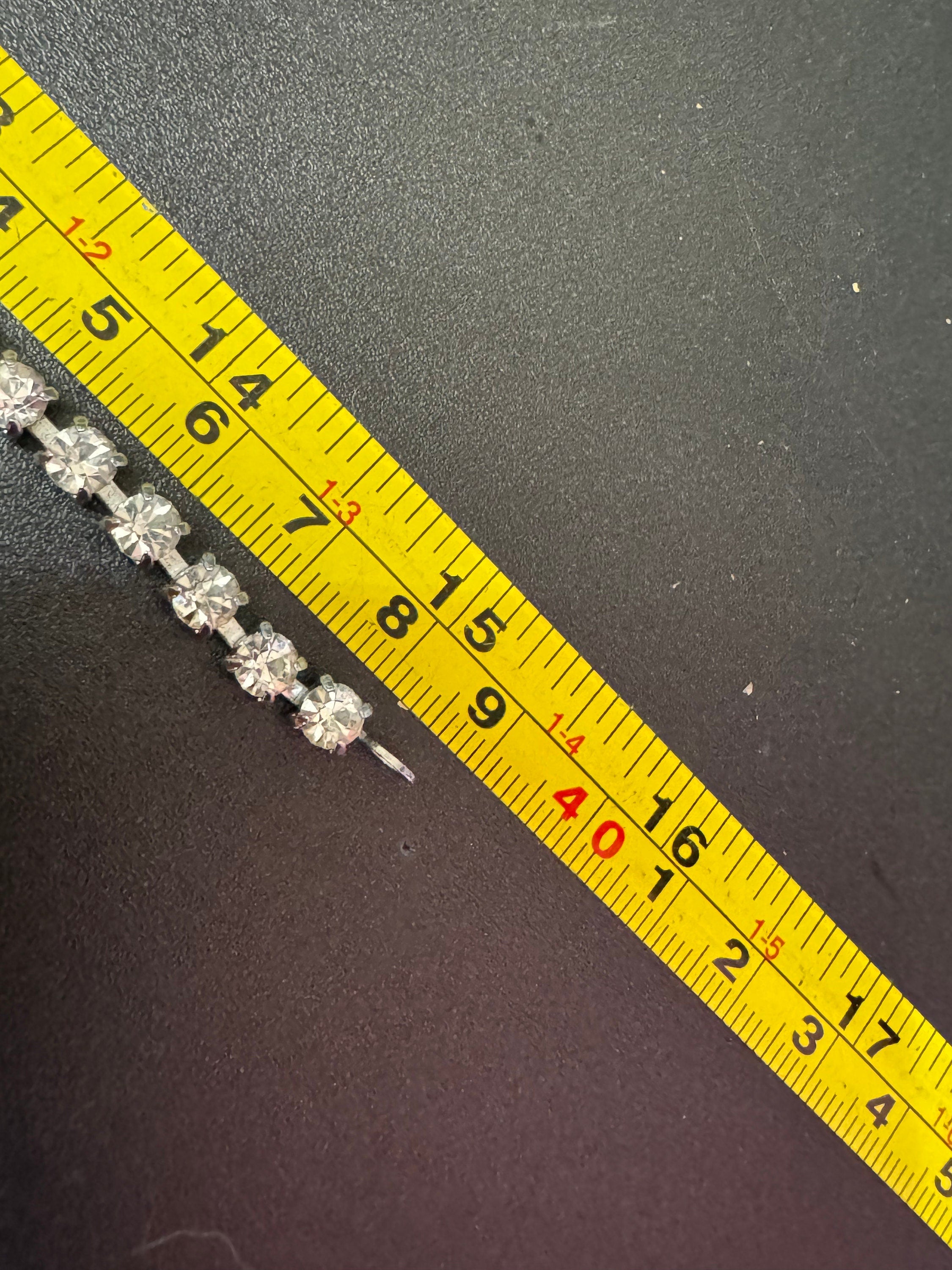 Petite 38.5cm silver Clear glass Diamanté rhinestone paste cocktail necklace