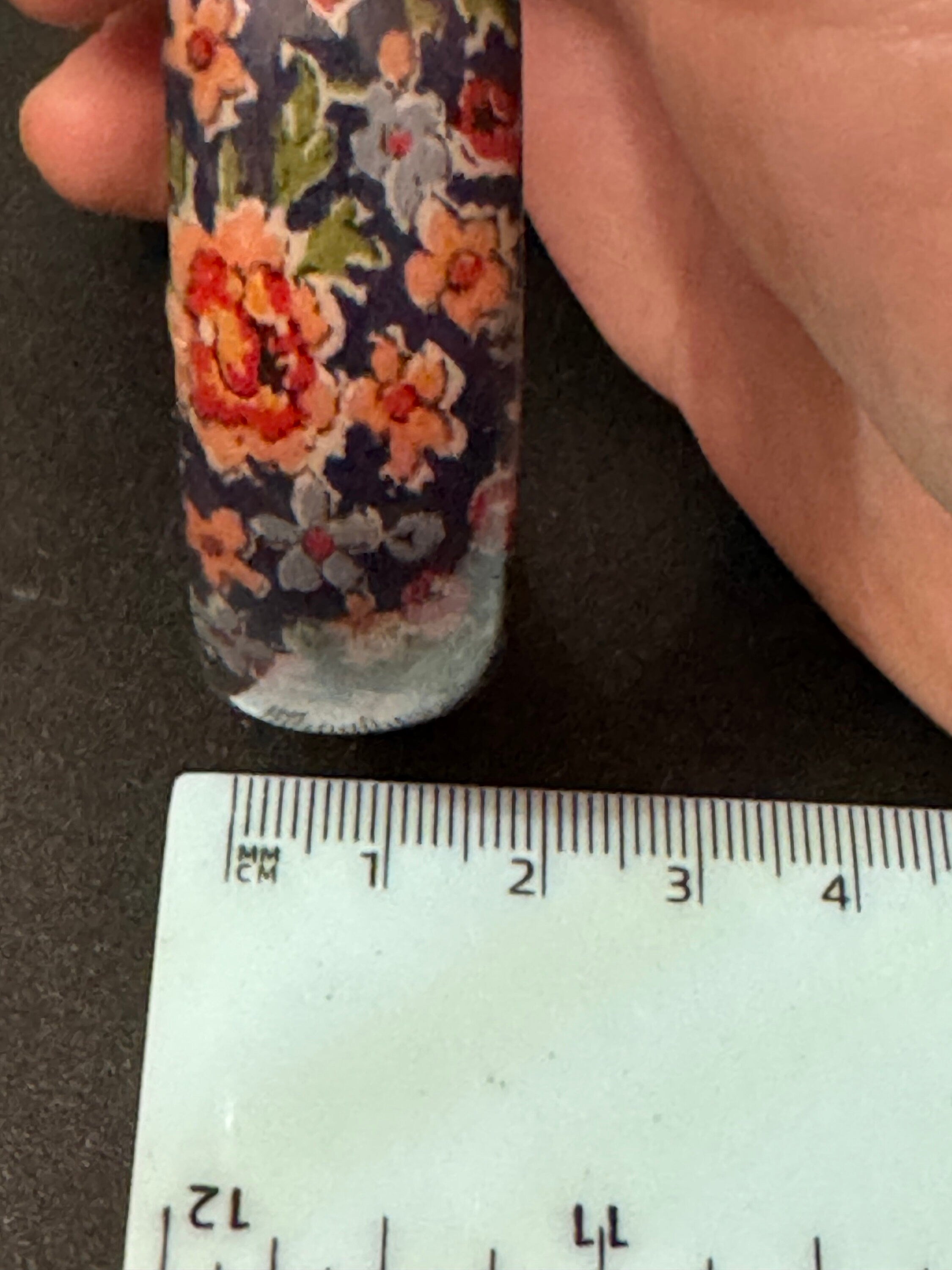 Vintage Floral Lacquer Bangle: Hand Painted Wooden Bracelet
