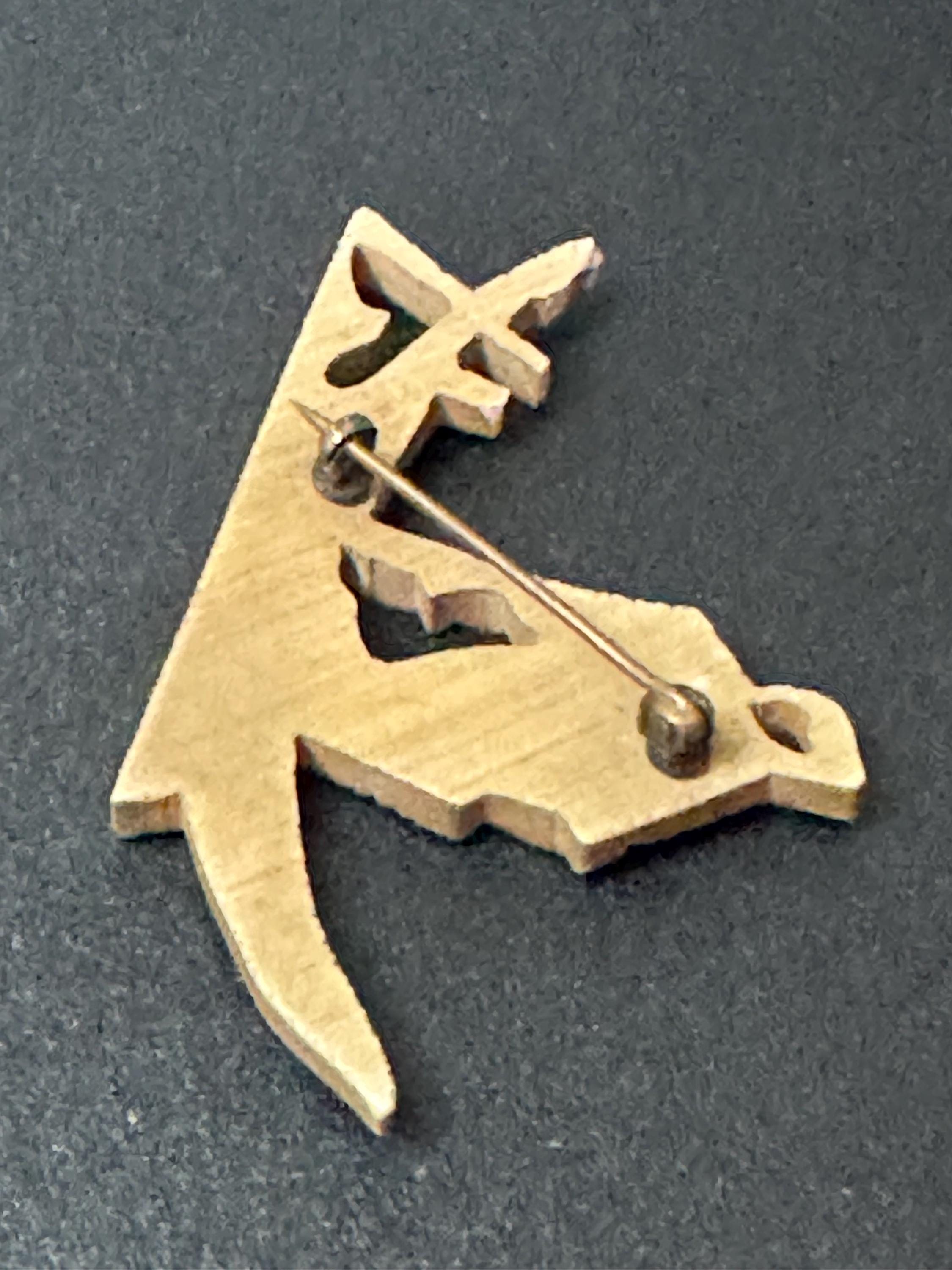 vintage nautical early plastic celluloid boat gondola Brooch