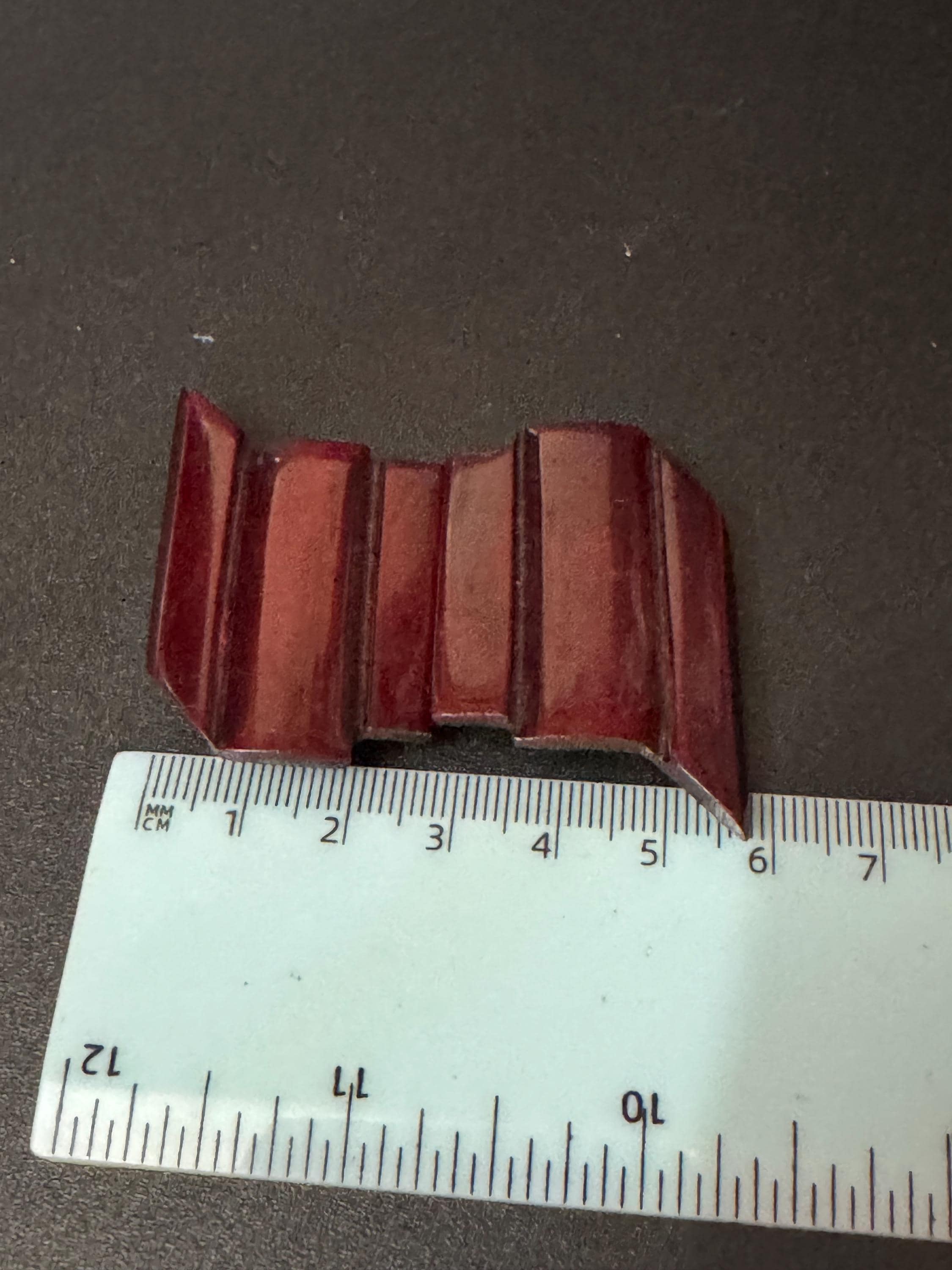 Art Deco deep red Bakelite early plastic 2 part double Belt Buckle