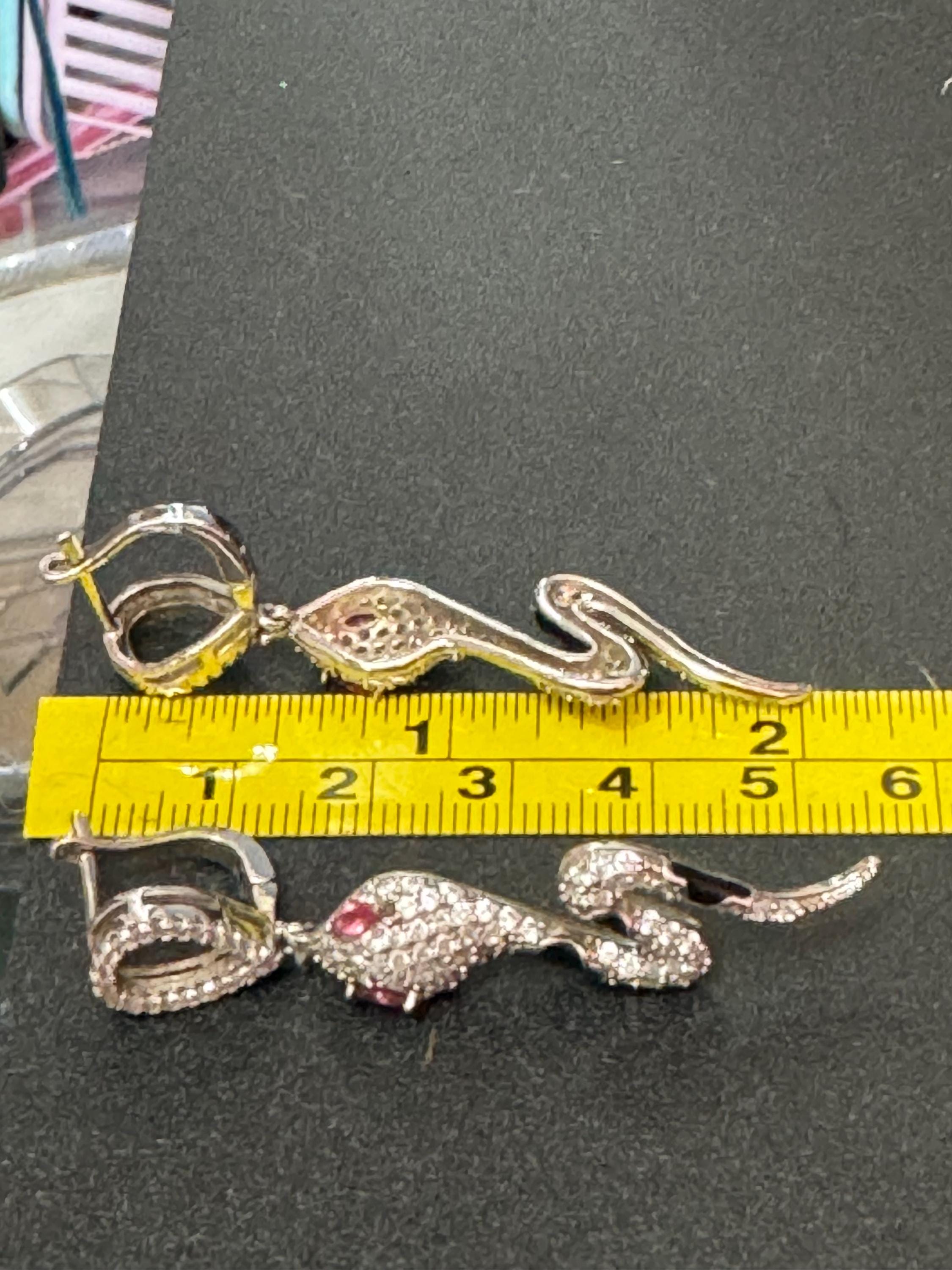 925 sterling silver rhinestone and enamel snake necklace bracelet earrings and ring jewellery set