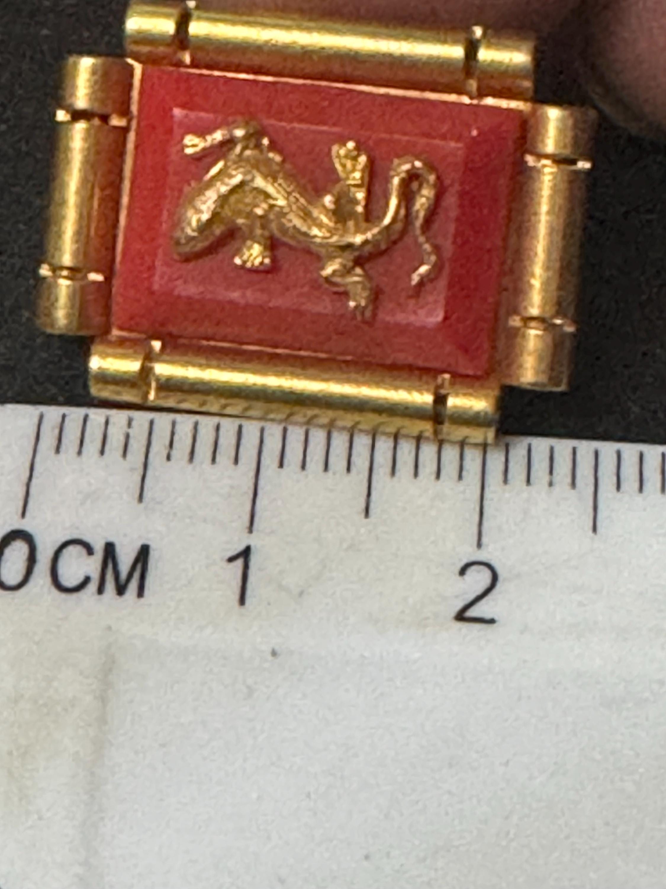True vintage Jean Painlevé style French bright red early plastic brass lizard salamander rectangular clip on earrings old shop stock