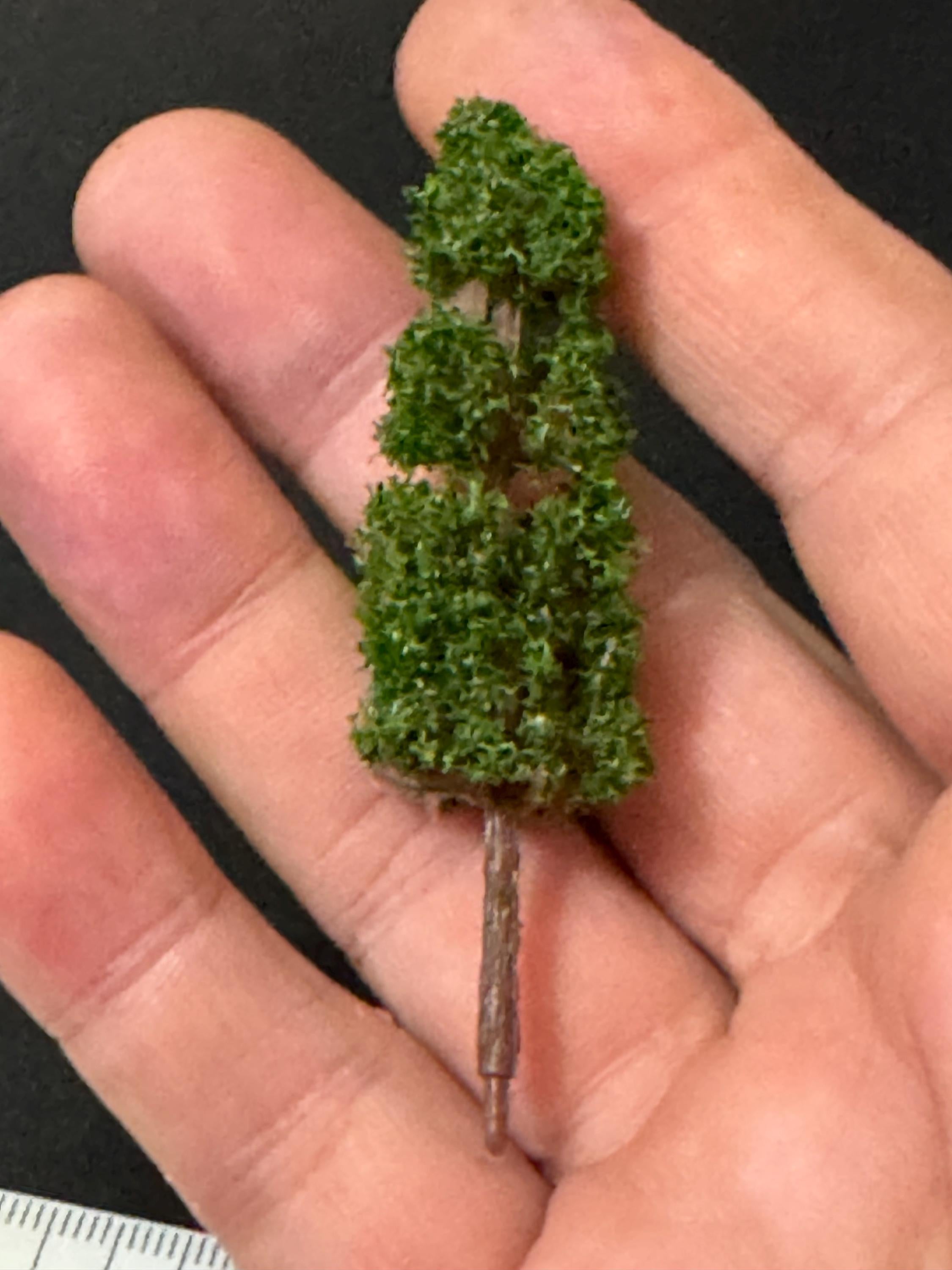 Dark Green Miniature Fir Trees (5 Pieces): Cake Toppers, Woodland Scenery