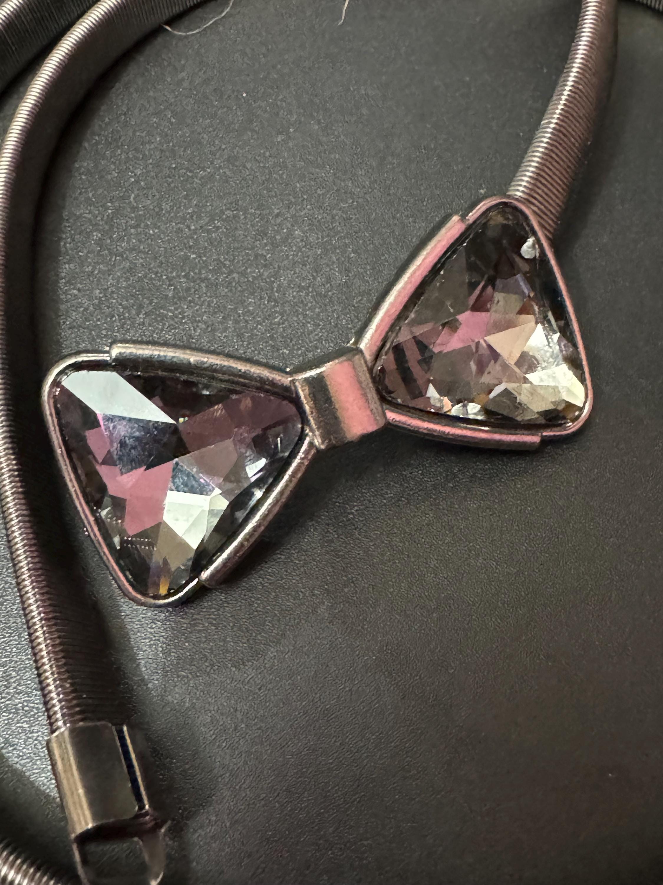 Retro Silver Bow Belt: Articulated Glass Snake Chain, Adjustable